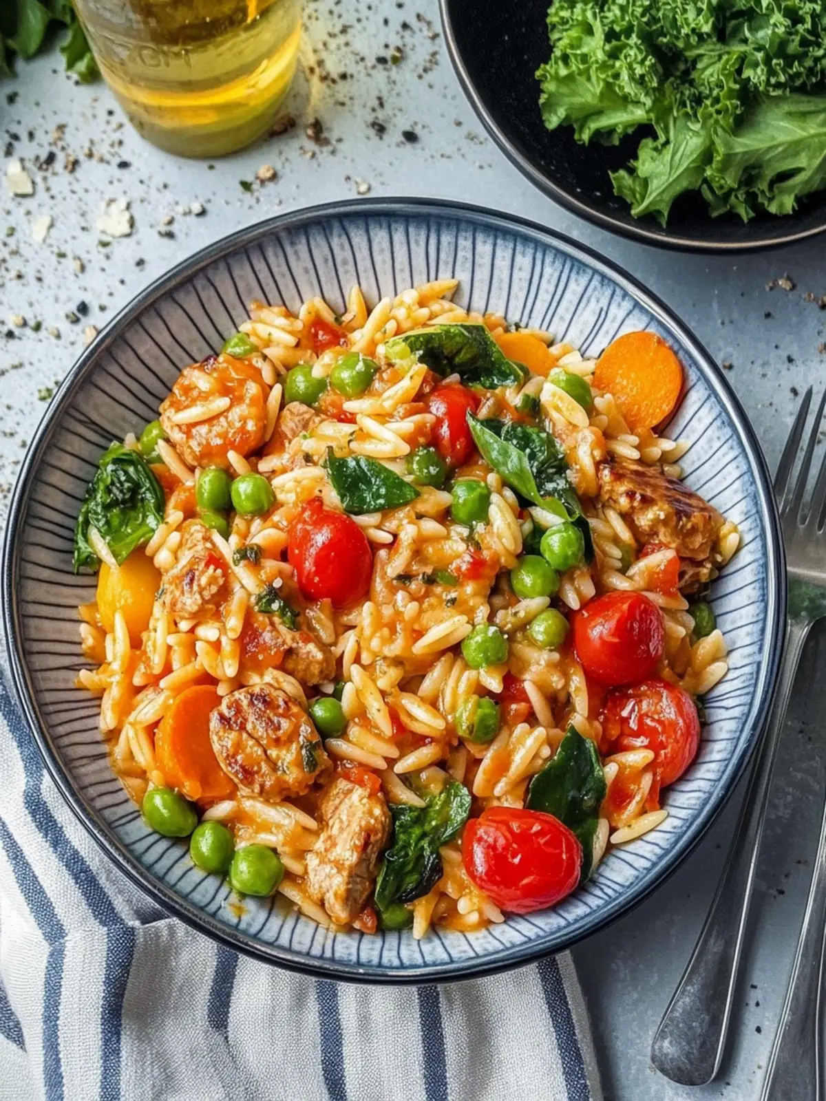 Leckere Orzo-Pfanne mit Hackbällchen und Gemüse für die ganze Familie 5 Orzo-Pfanne mit Hackbällchen und Gemüse