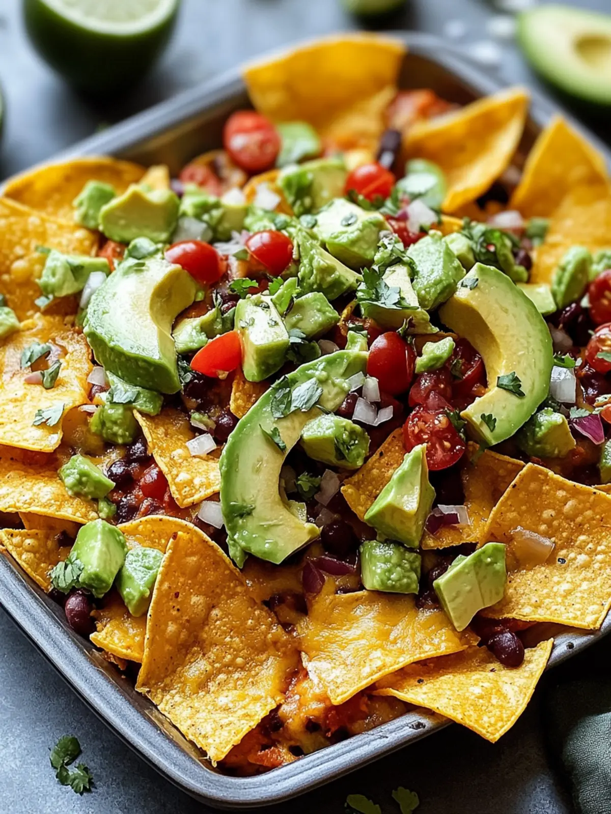 Überbackene Nachos mit Avocado und Bohnen für Genussmomente 4 Überbackene Nachos mit Avocado und Bohnen
