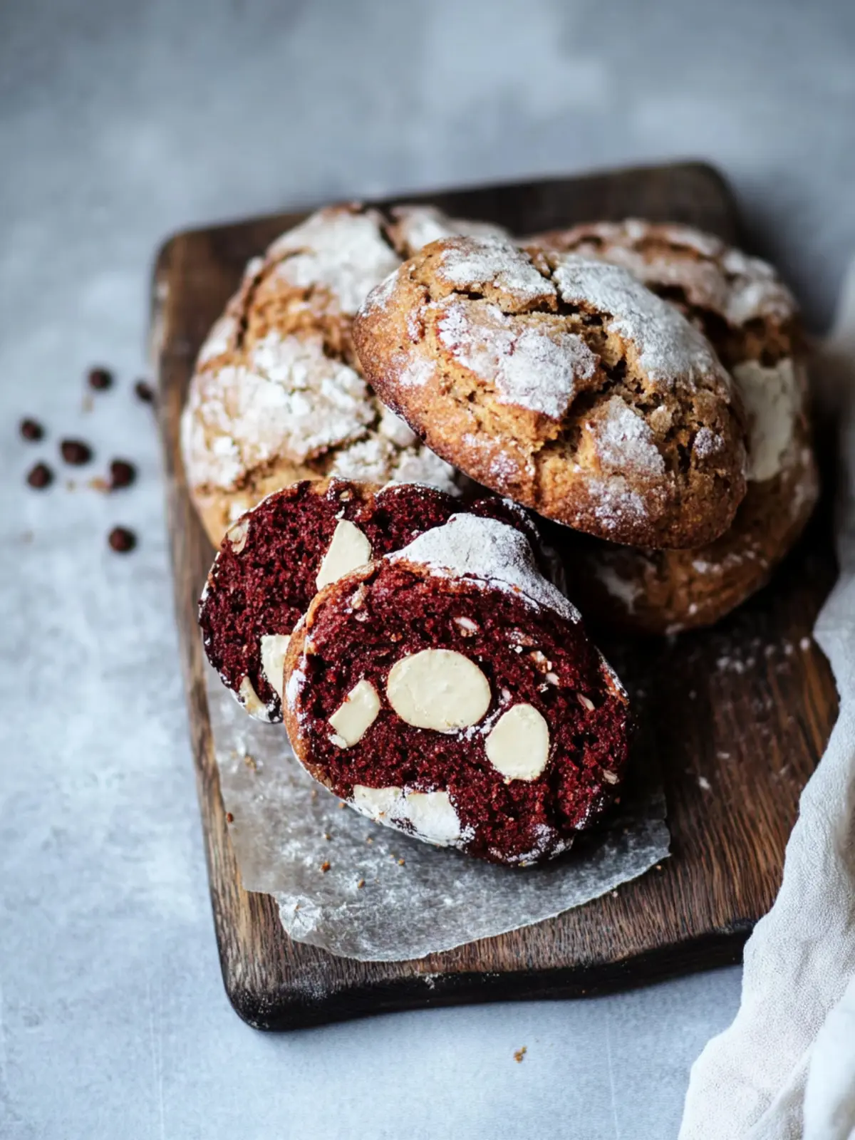 Rote Samt Levain Kekse