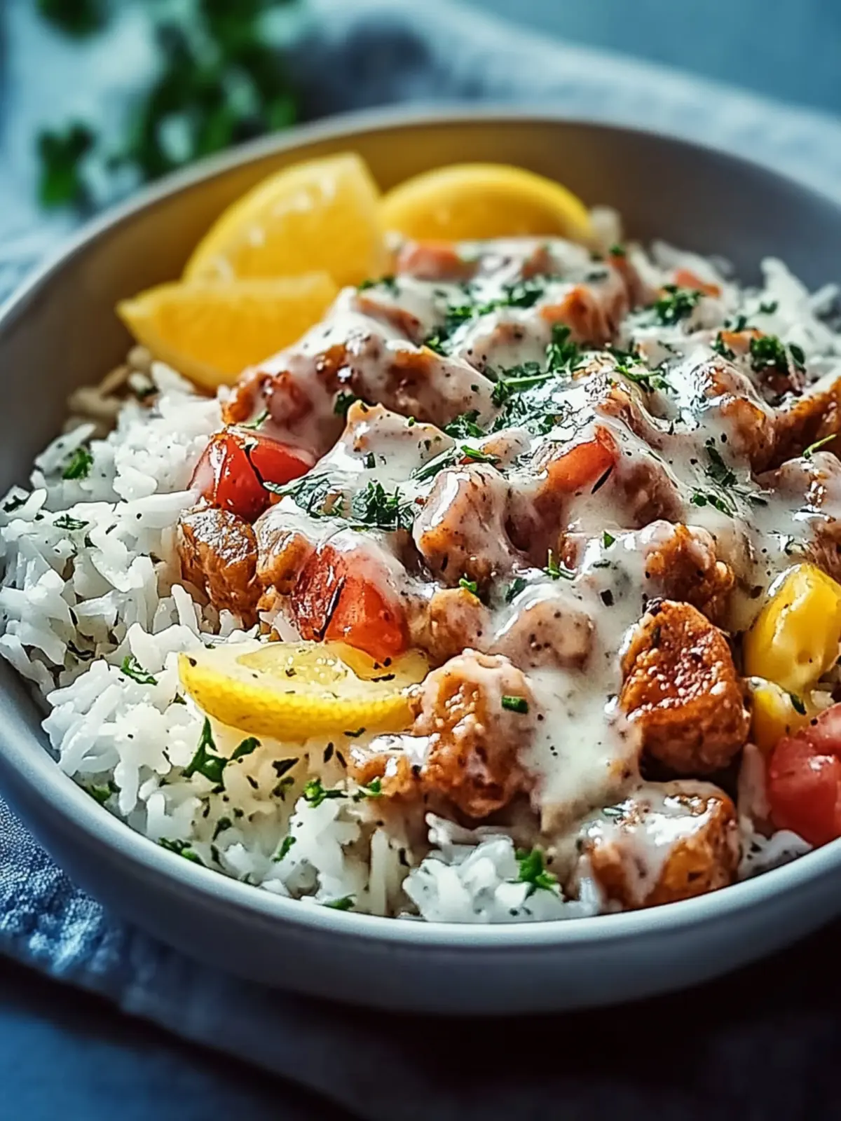 Leckeres Gyrosgeschnetzeltes in Schmandsoße mit Reis Rezept 5 Gyrosgeschnetzeltes in Schmandsoße mit Reis Rezept