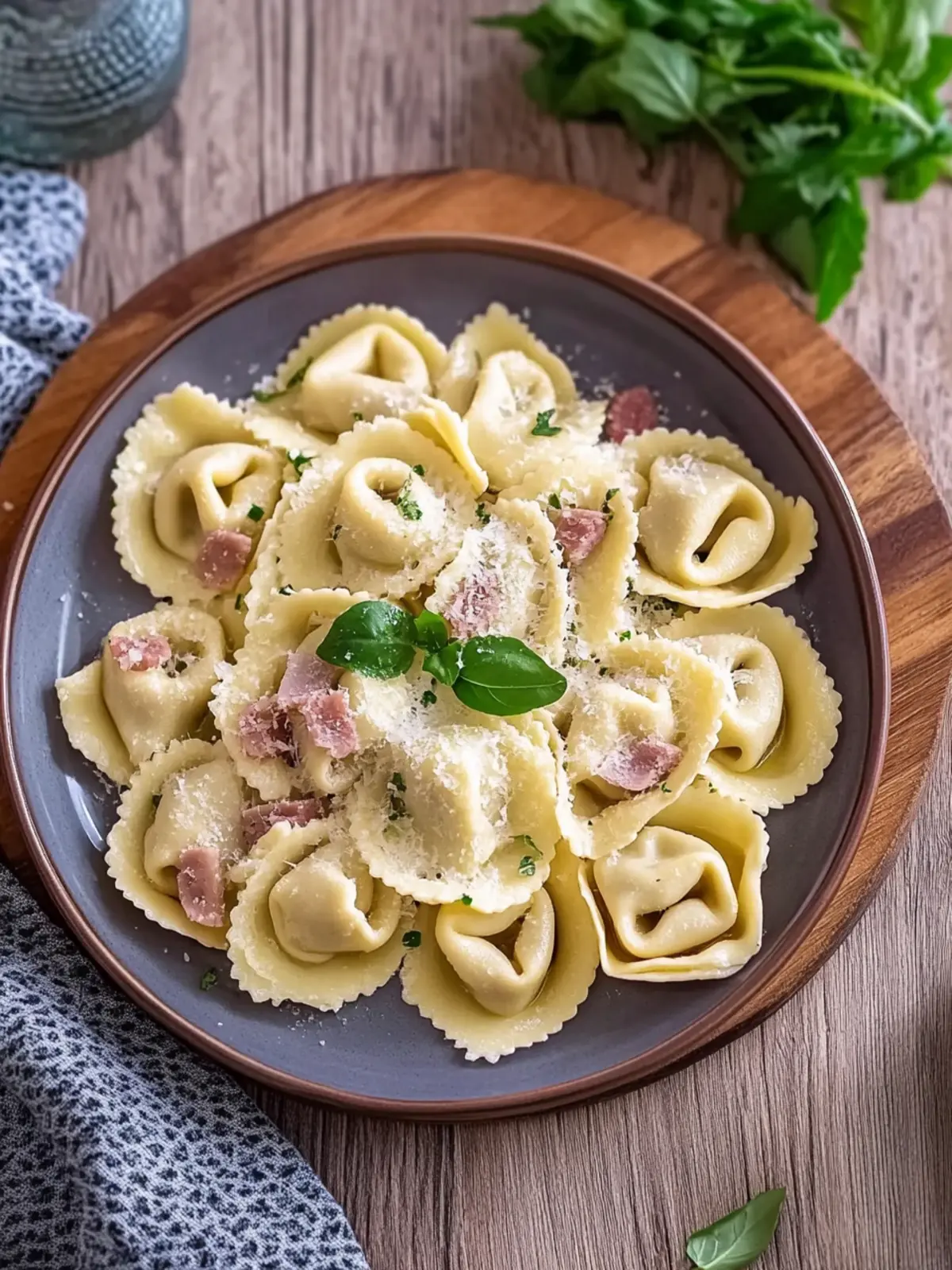 Schnelle Tortellini mit Sahne: Verführerische Schinken-Soße 2 Tortellini mit Sahne (mit Schinken-Sahne-Soße)