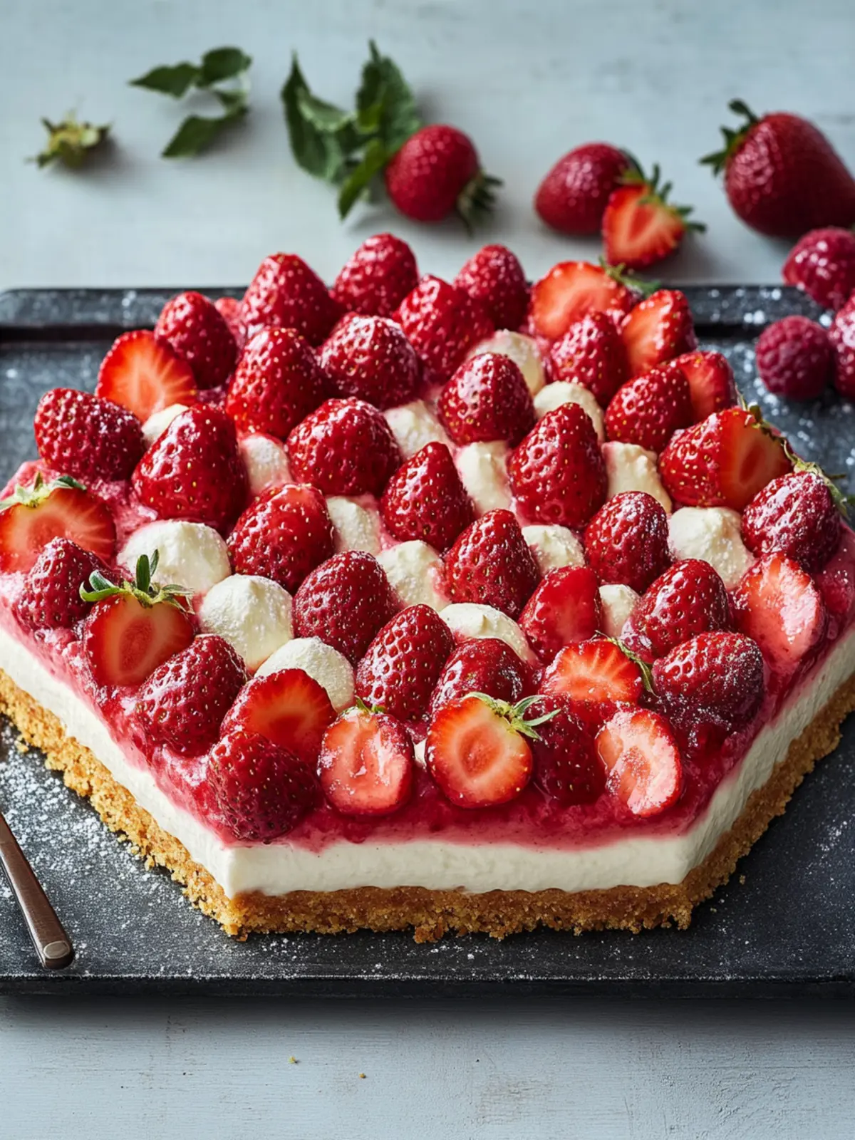 Dieser Erdbeerkuchen mit Vanillepudding für Sommerlaune 3 Dieser Erdbeerkuchen