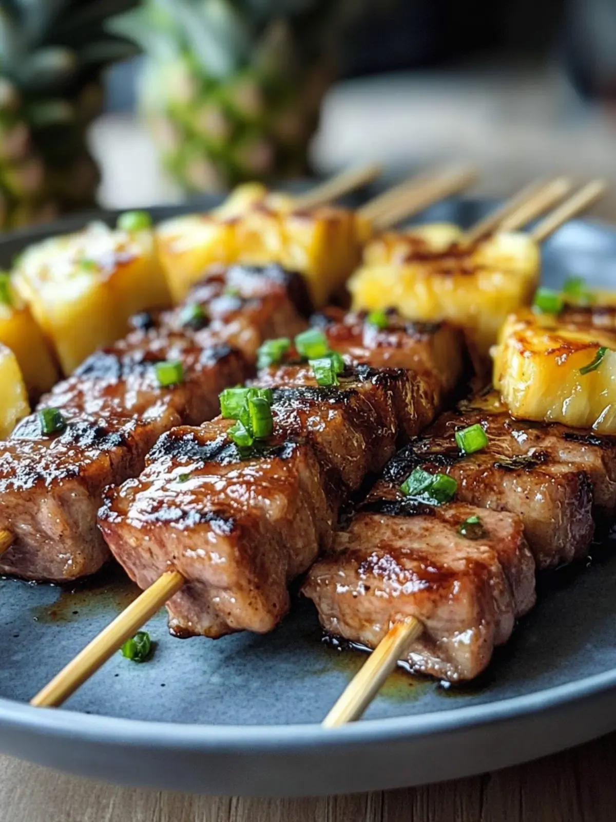 Ananas BBQ Schweinefleisch Spieße für den perfekten Grillabend 4 Ananas BBQ Schweinefleisch Spieße