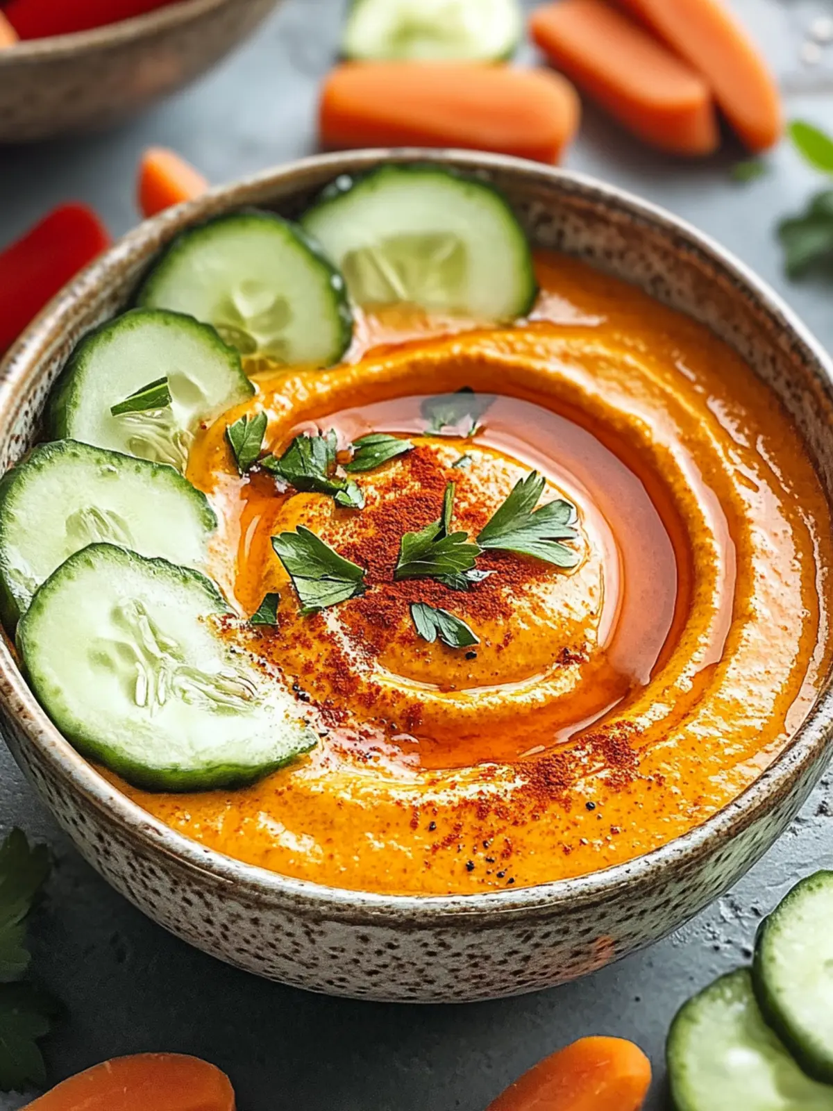 Cremiger gerösteter roter Paprika Dip für tolle Snackmomente 5 Cremiger gerösteter roter Paprika Dip