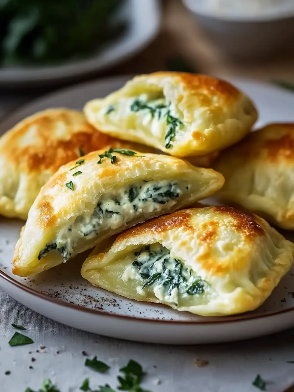 Köstliche Kartoffeltaschen mit Frischkäse-Spinatfüllung schnell gemacht 5 Kartoffeltaschen mit Frischkäse-Spinatfüllung