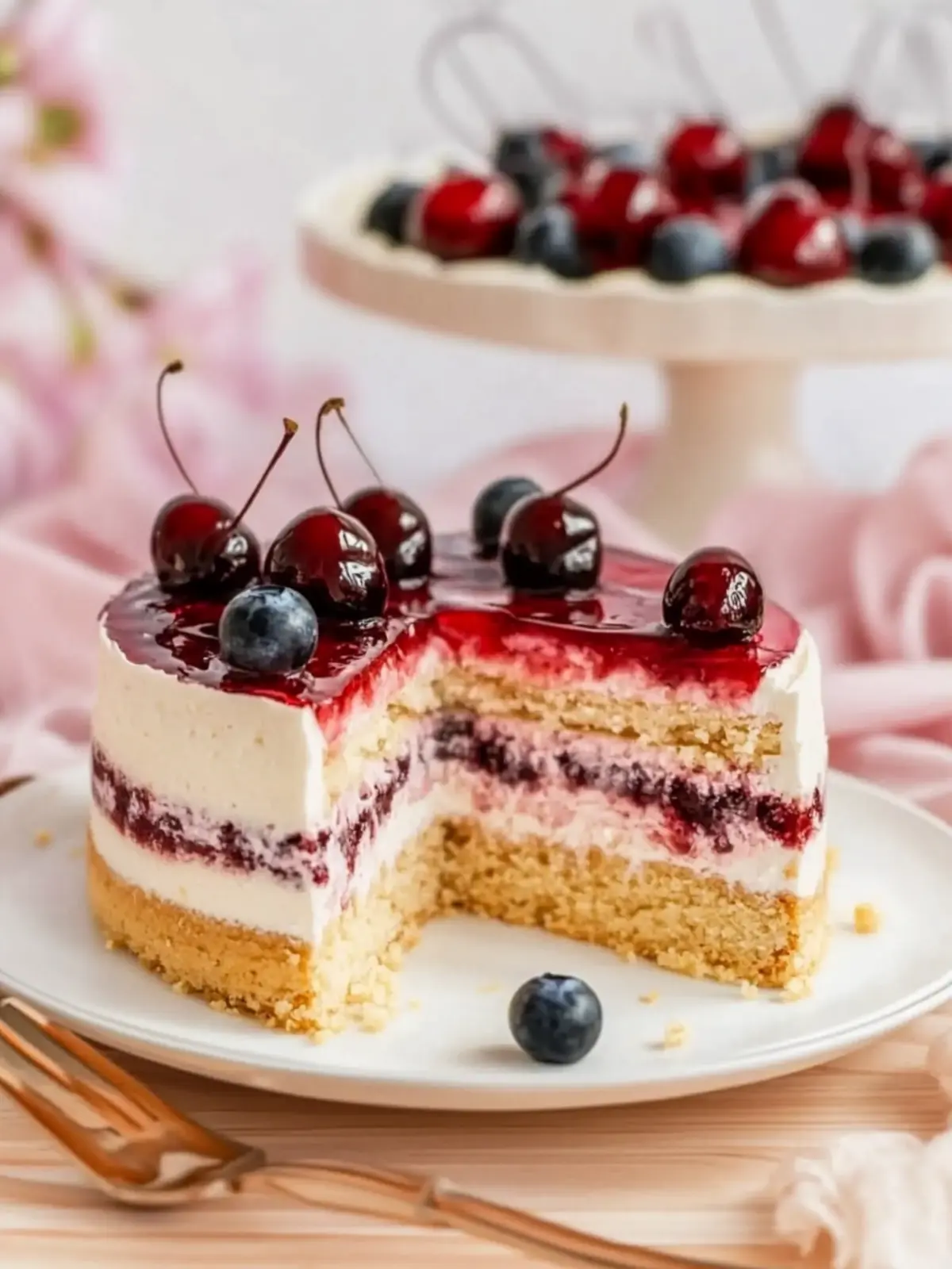 Kirschtorte mit Stracciatellacreme