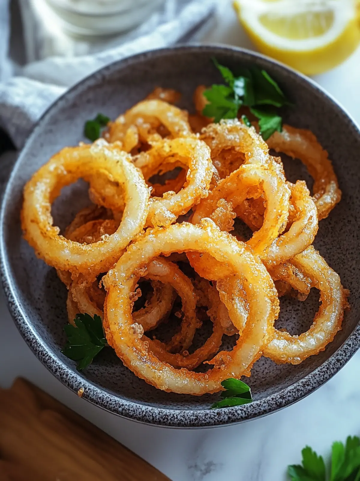 Krosse Zwiebelringe aus der Heißluftfritteuse in 22 Minuten 2 Krosse Zwiebelringe aus der Heißluftfritteuse