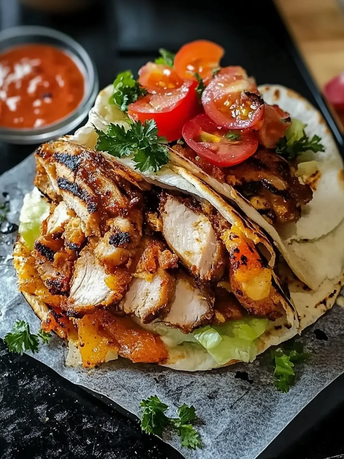 Geröstetes Hähnchen Shawarma Gyros – Dein einfaches Festessen 3 Geröstetes Hähnchen Shawarma Gyros