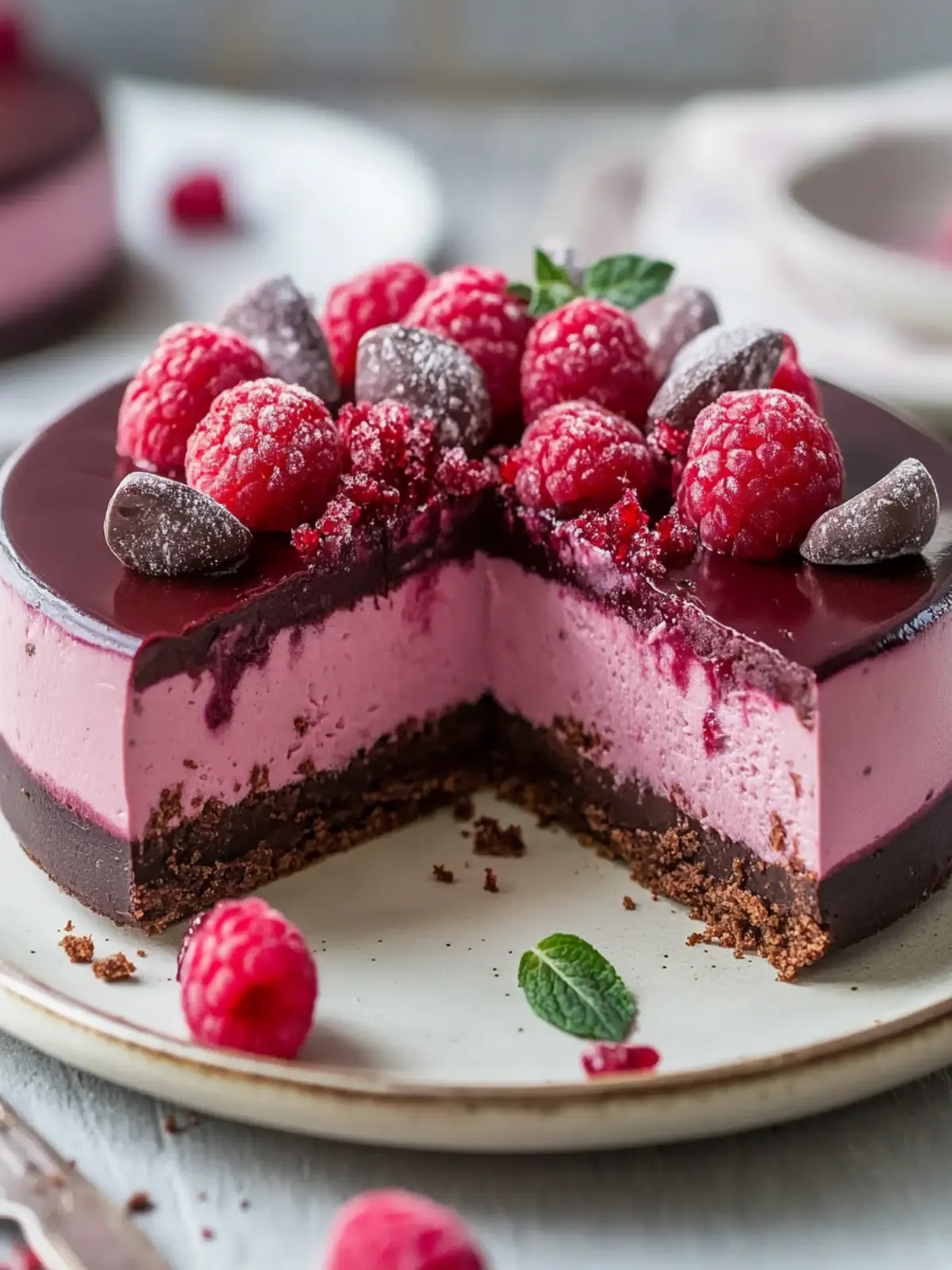 Schokoladen Himbeer Mousse Torte – Himmlisch leicht und fruchtig 4 Schokoladen Himbeer Mousse Torte