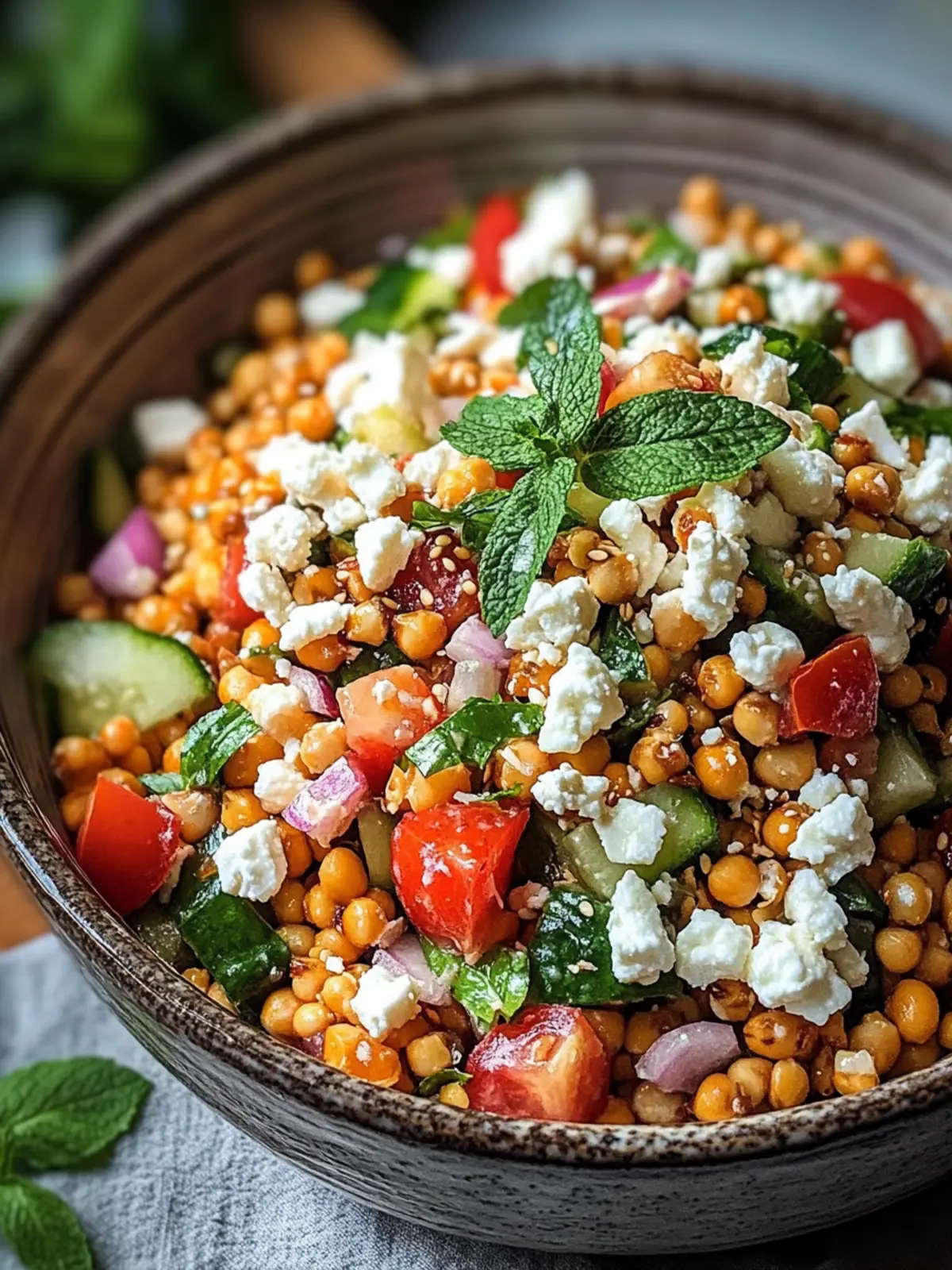 Orientalischer Rote Linsen Salat mit Feta – Frisch und Gesund 4 Orientalischer Rote Linsen Salat mit Feta