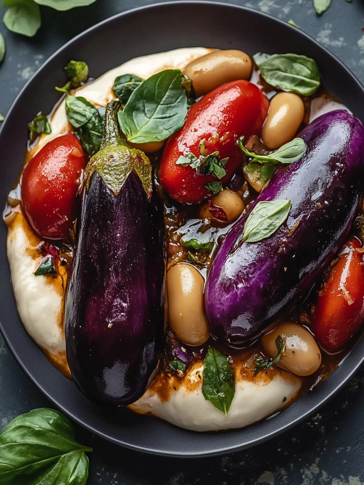 Cremige Bohnen und Aubergine für ein schnelles Veganes Festmahl 2 Cremige Bohnen und Aubergine