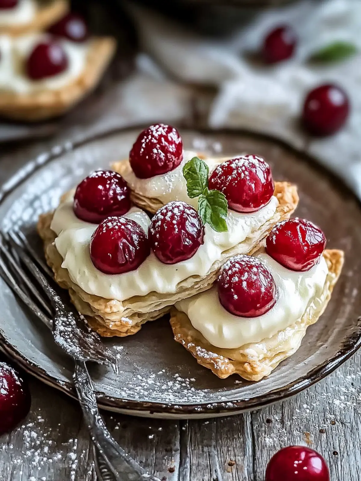 Kirschtaschen mit Frischkäsefüllung schnell und lecker genießen 2 Kirschtaschen mit Frischkäsefüllung