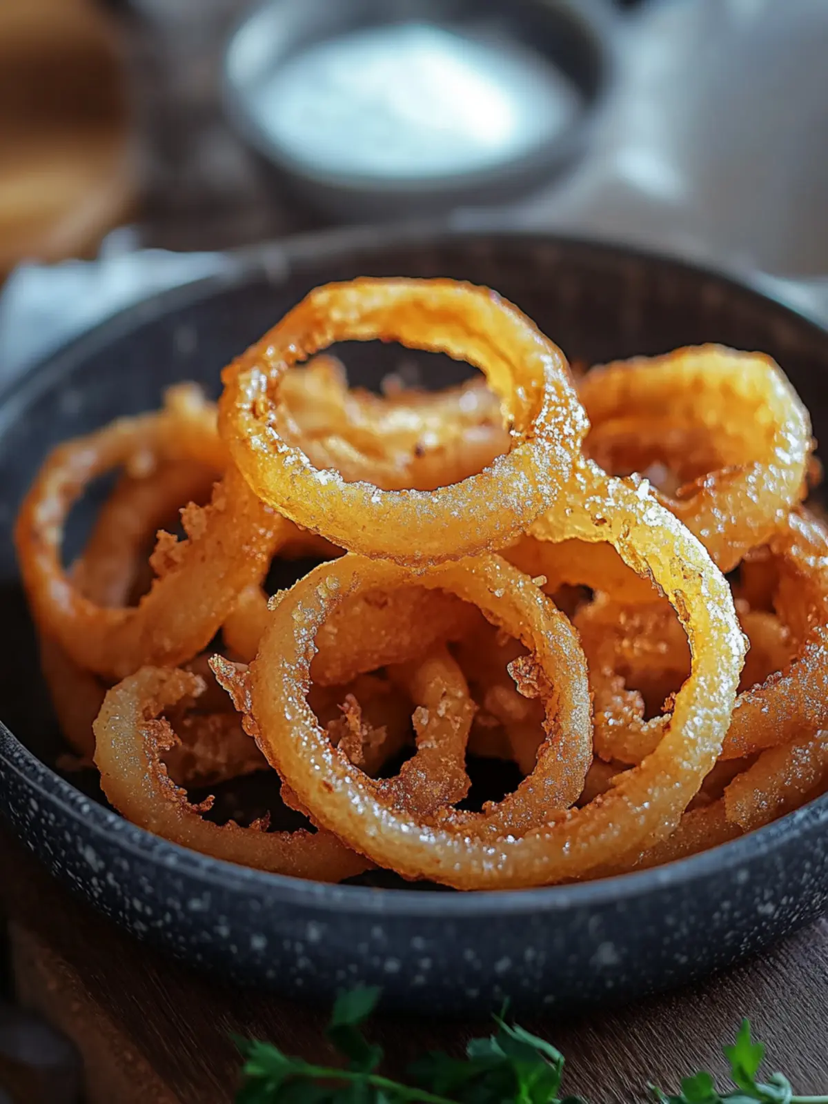 Krosse Zwiebelringe aus der Heißluftfritteuse in 22 Minuten 3 Krosse Zwiebelringe aus der Heißluftfritteuse
