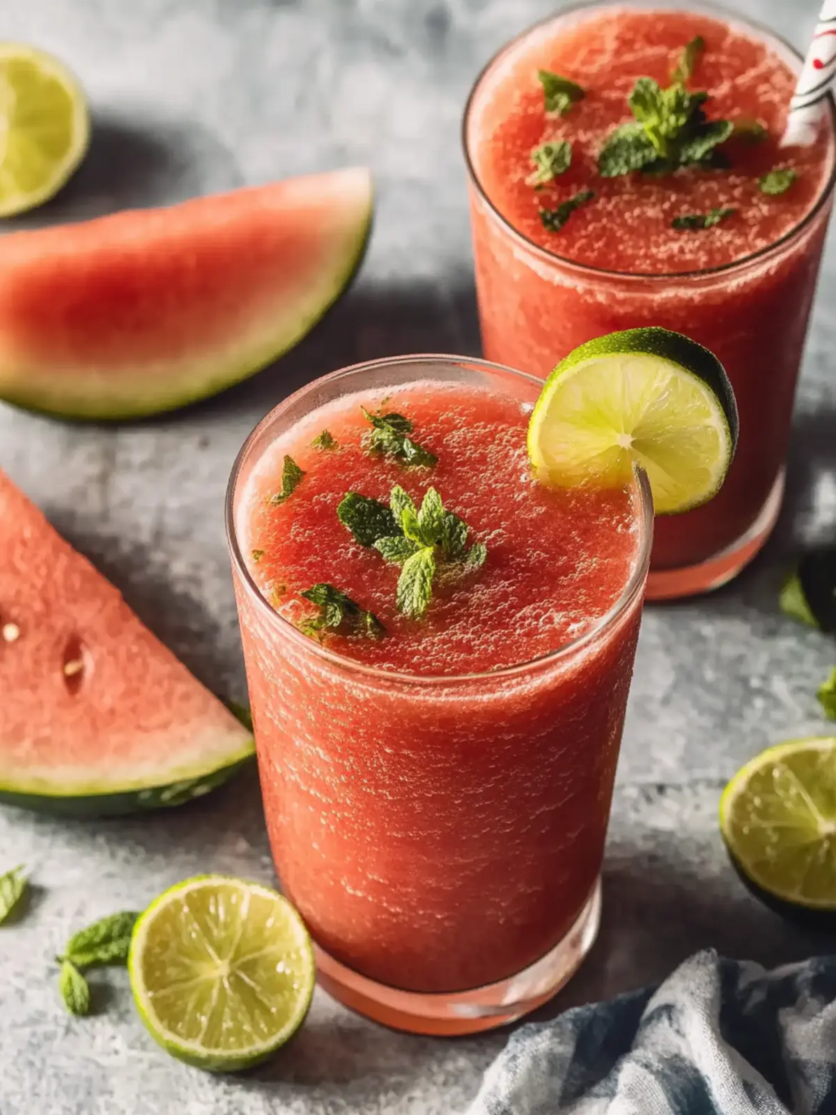 Erfrischender Wassermelonen-Smoothie mit Limette und Ingwer 5 Wassermelonen-Smoothie mit Limette und Ingwer