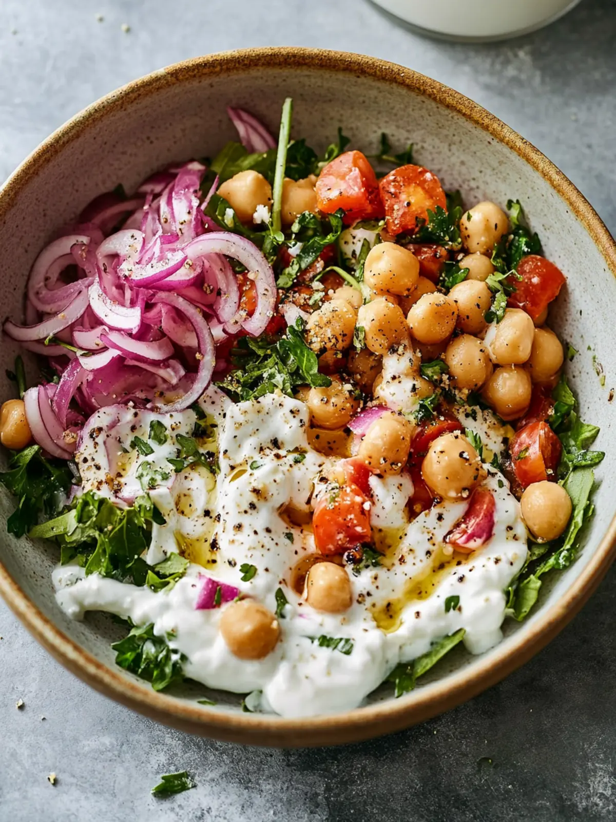 Kichererbsensalat mit Joghurt-Dressing: Frisch und Gesund genießen 5 Kichererbsensalat mit Joghurt-Dressing