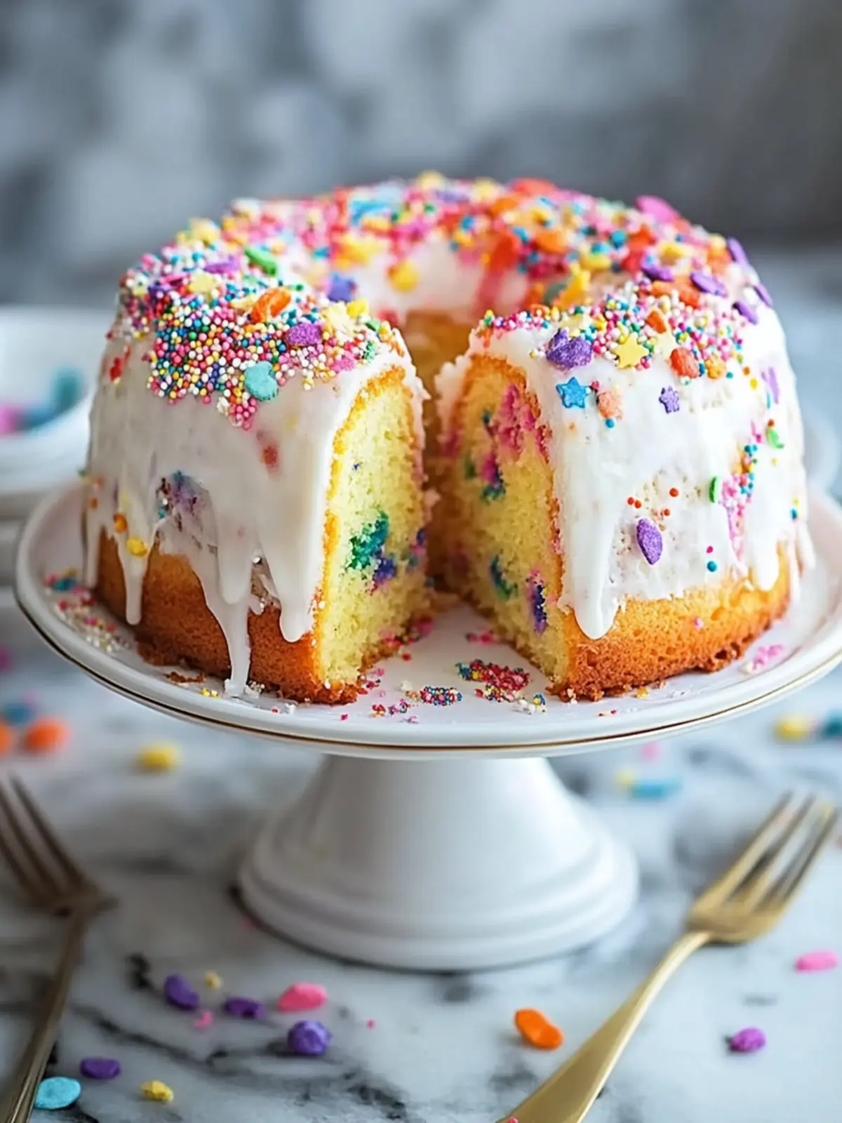 Bunter Konfetti Kuchen: Feiern mit jedem saftigen Stück 3 Konfetti Kuchen