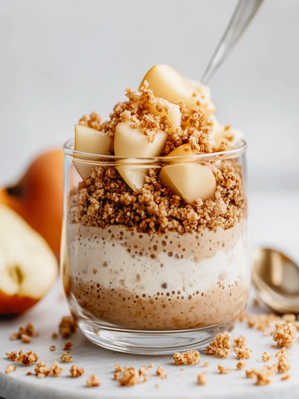 Gesunder Apfel-Crumble-Chia-Pudding für schnelles Wohlfühlen 2 Apfel-Crumble-Chia-Pudding