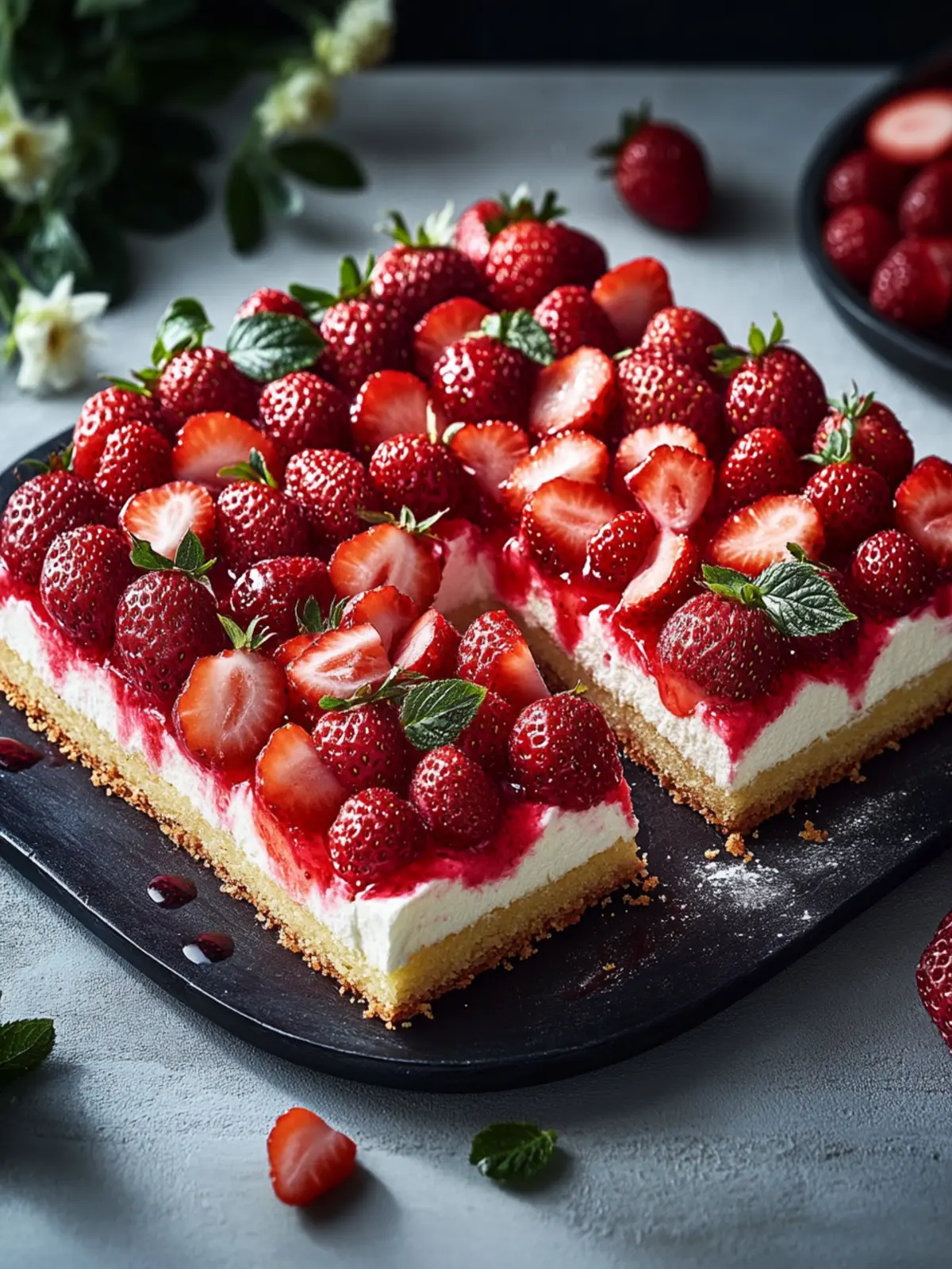 Dieser Erdbeerkuchen mit Vanillepudding für Sommerlaune 2 Dieser Erdbeerkuchen