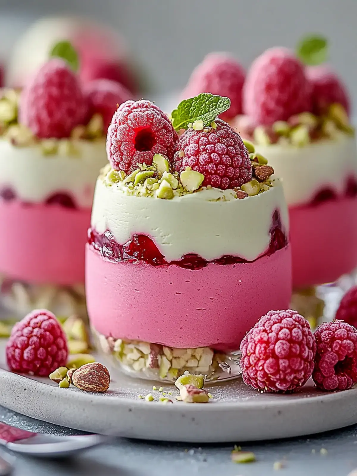 Feine Himbeer-Pistazien-Mousse-Törtchen für jeden Anlass 3 Feine Himbeer-Pistazien-Mousse-Törtchen
