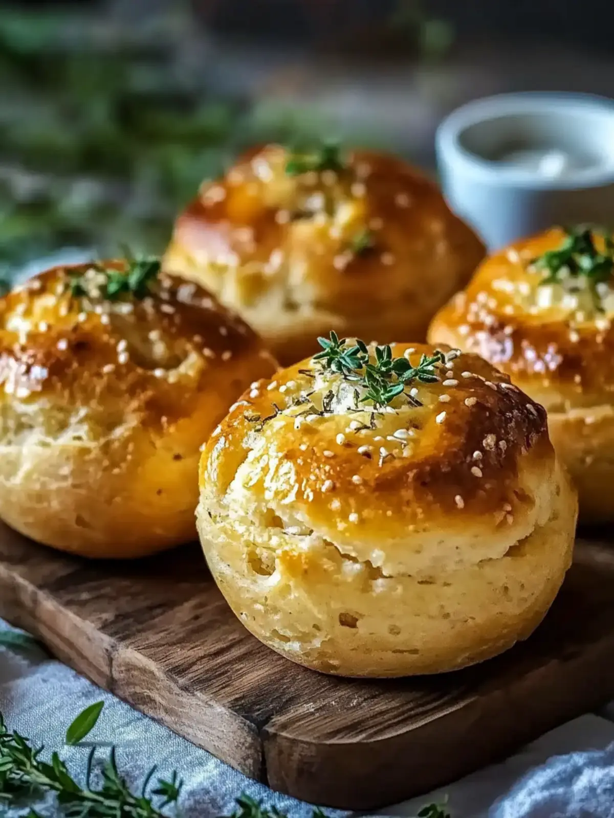 Focaccia-Muffins mit goldbrauner Kruste, Knoblauch und Rosmarin genießen 2 Focaccia-Muffins mit goldbrauner Kruste, Knoblauch und Rosmarin