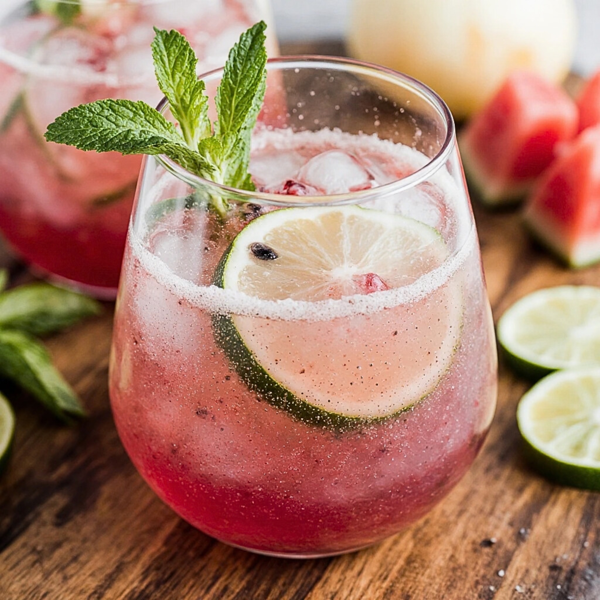 Erfrischende Wassermelonen-Limetten-Minze-Mocktails für den Sommer 2 Erfrischende Wassermelonen-Limetten-Minze-Mocktails für den Sommer