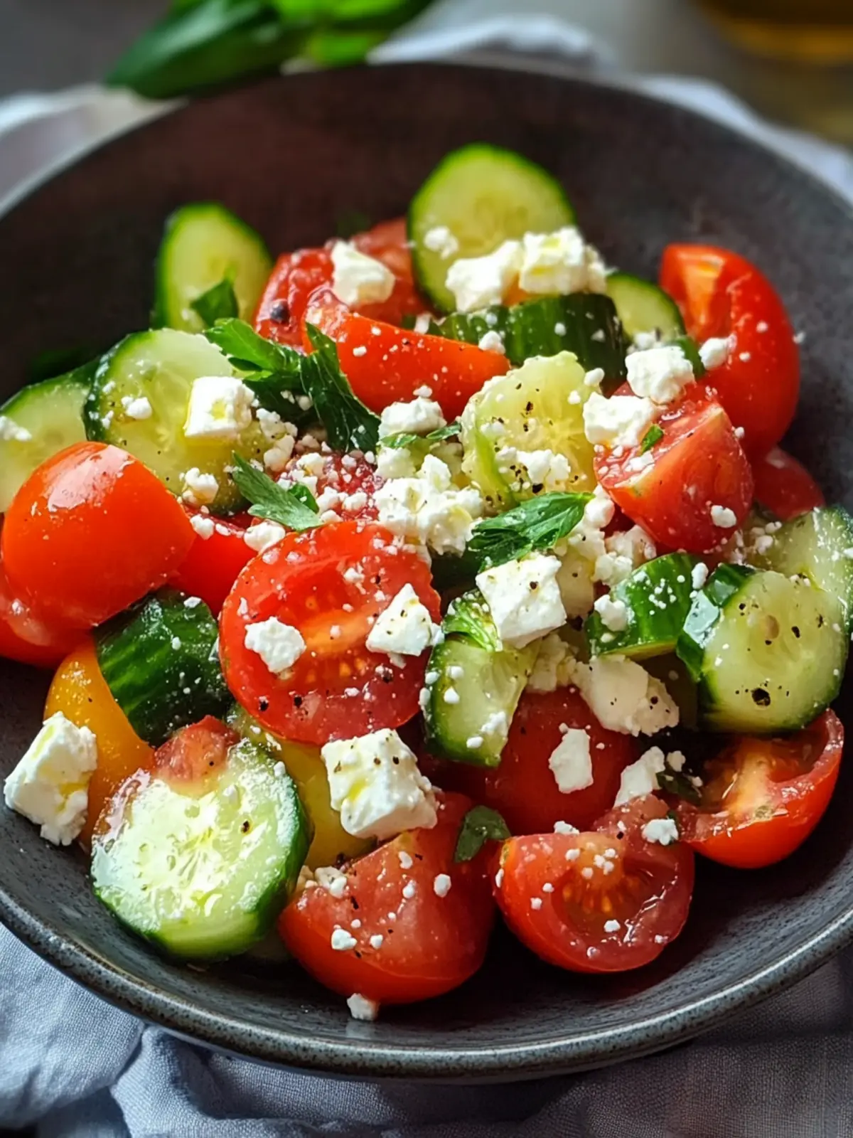 Erfrischender Tomaten-Feta-Gurken-Salat für heiße Tage 3 Refreshing Tomato Feta Cucumber Salad