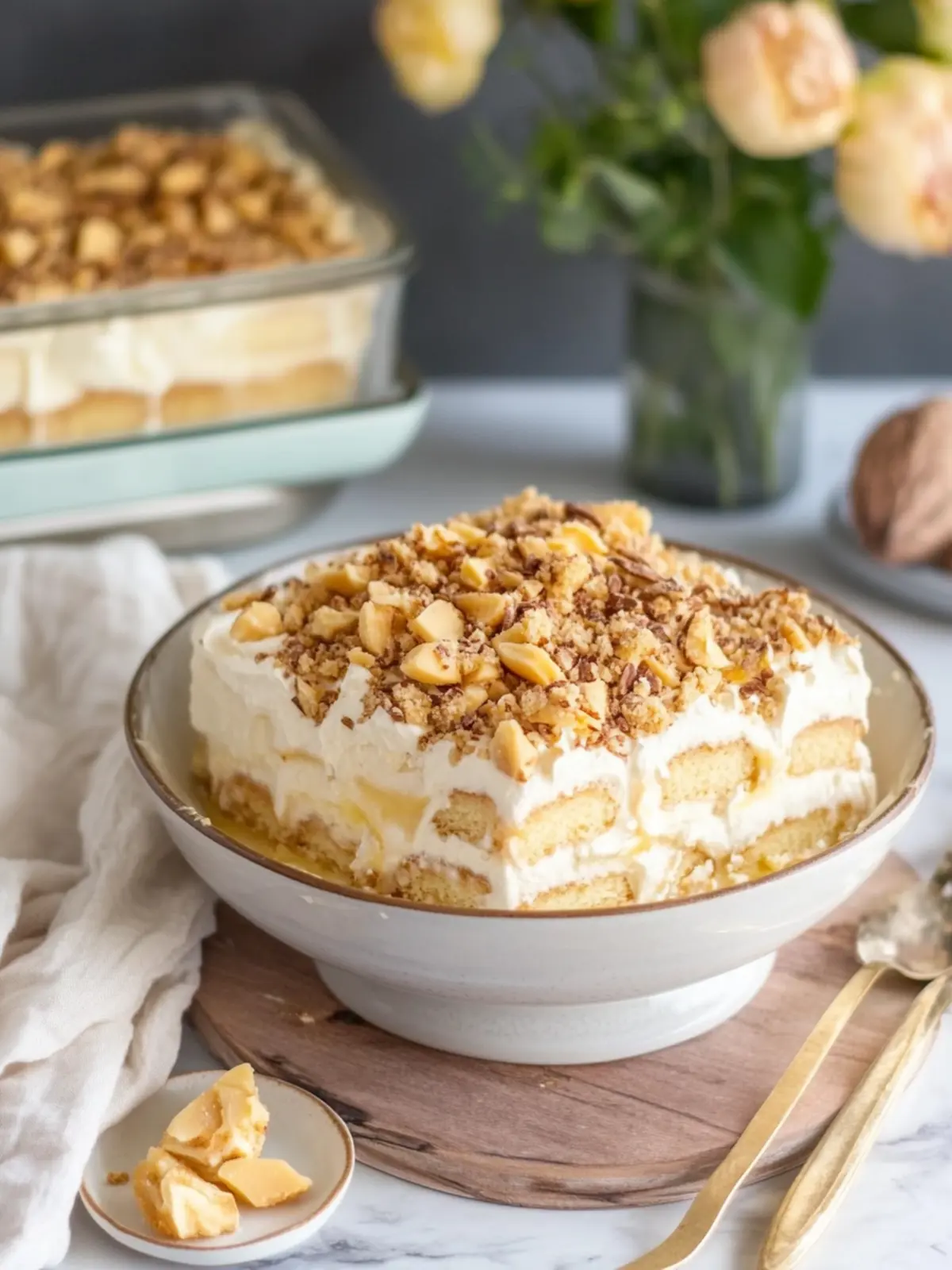 Bienenstich Tiramisu mit Mandel-Topping: Genuss in jeder Schicht 5 Bienenstich Tiramisu mit Mandel-Topping