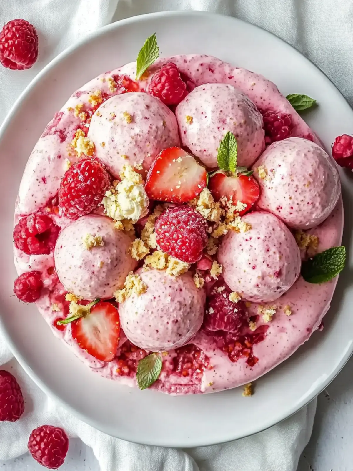 Erdbeer-Käsekuchen-Proteinkugeln in 15 Minuten zubereiten 4 Erdbeer-Käsekuchen-Proteinkugeln in 15 Minuten