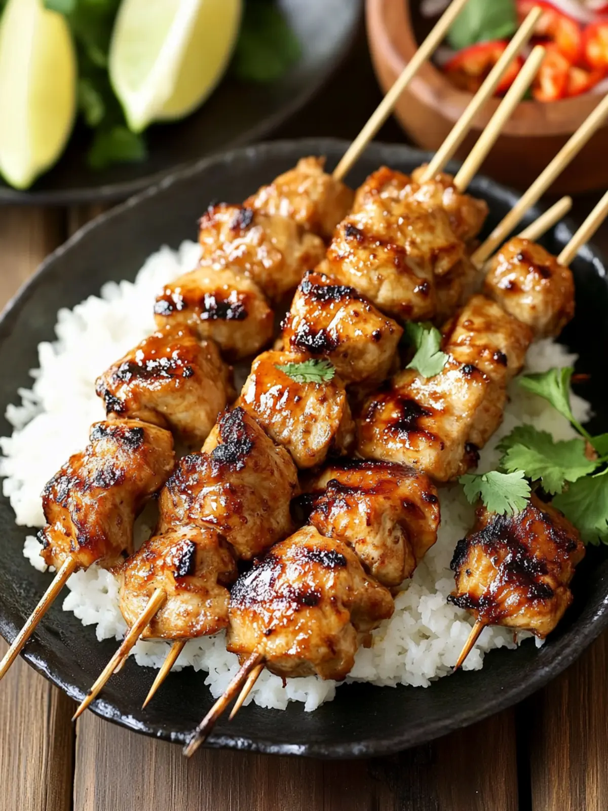 Gegrillte Thai-Kokosnuss-Hühnchenspieße Rezept – Einfach Lecker! 5 Gegrillte Thai-Kokosnuss-Hühnchenspieße Rezept