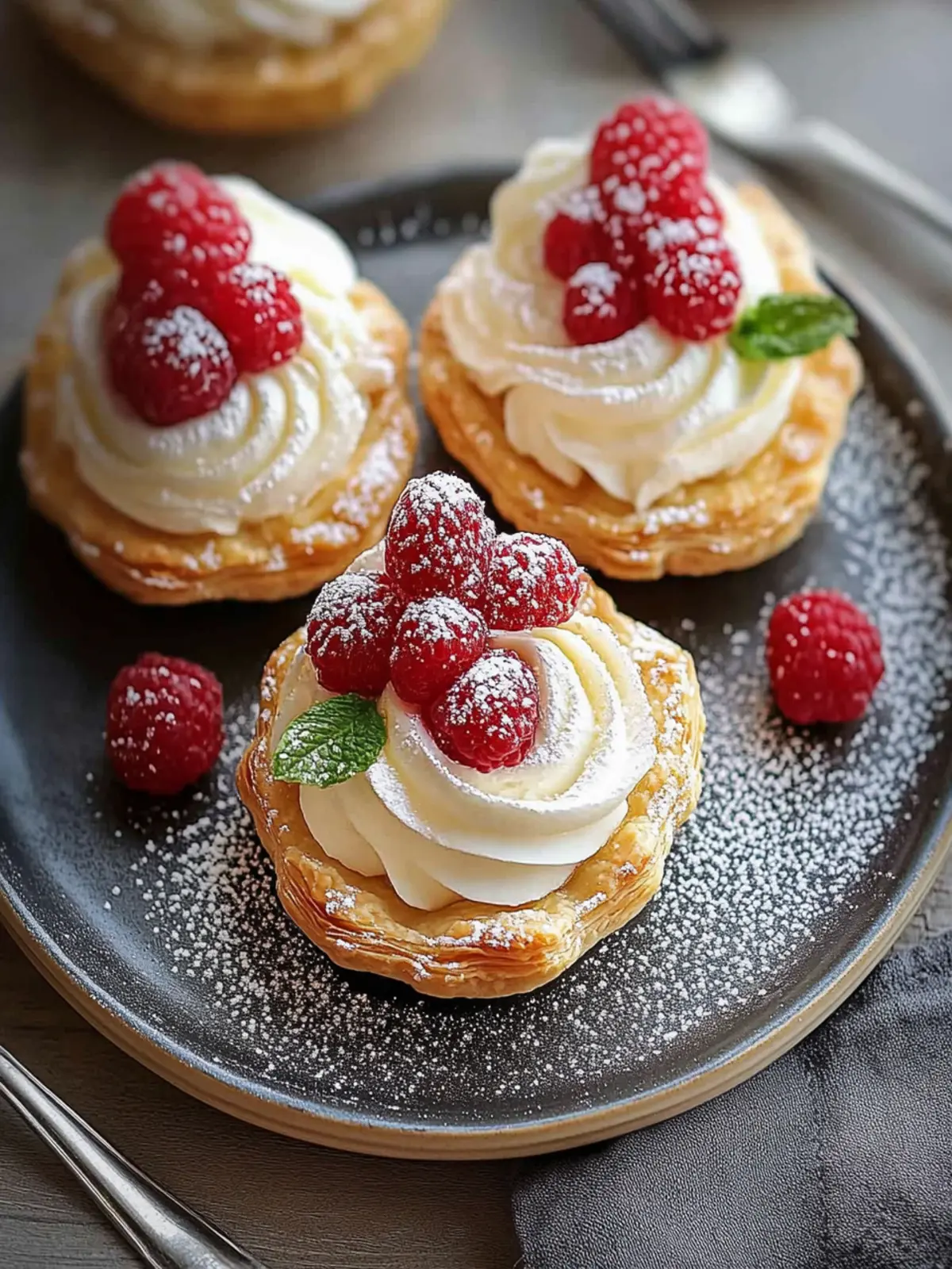 Puff Pastry Tarts mit Vanillecreme – Einfach unwiderstehlich! 3 Puff pastry tarts with vanilla cream