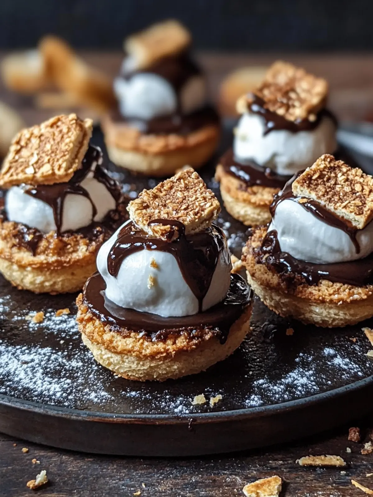 Mini S’mores Tarts mit Ganache – Überrasche Deine Gäste! 3 Mini S’mores Tartes mit Ganache