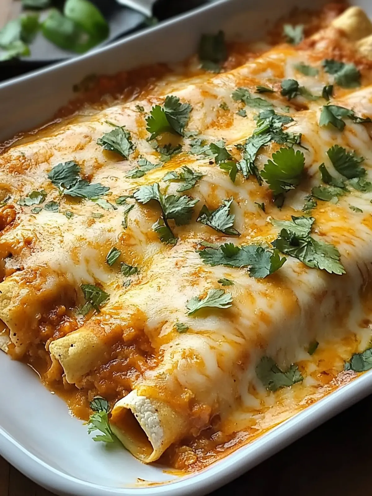 Käse Hühnchen Enchiladas Auflauf – Schnell & Familientauglich 3 Käse Hühnchen Enchiladas Auflauf