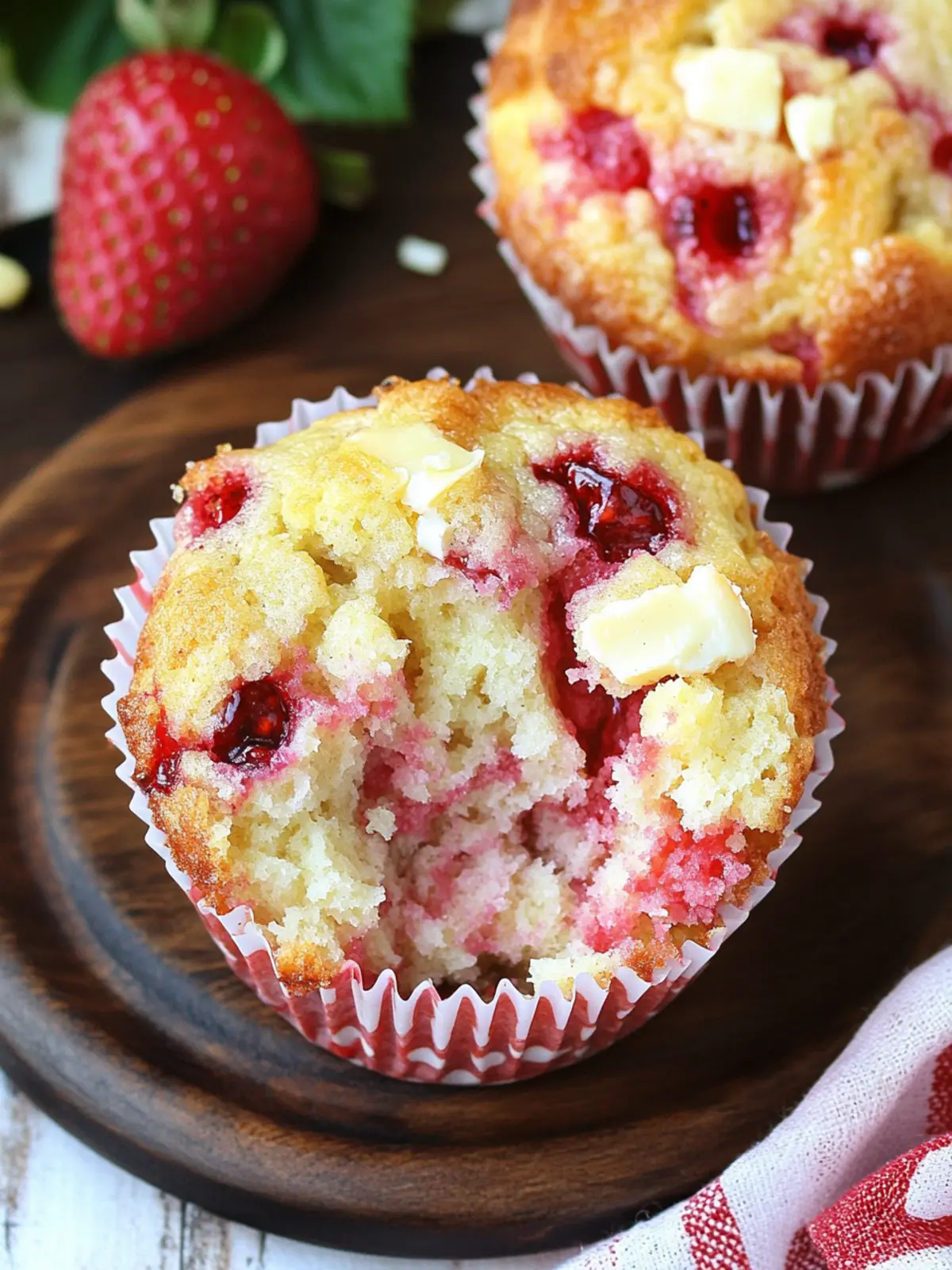 Erdbeer-Frischkäse-Muffins mit knusprigem Streusel-Topping 2 Erdbeer-Frischkäse-Muffins