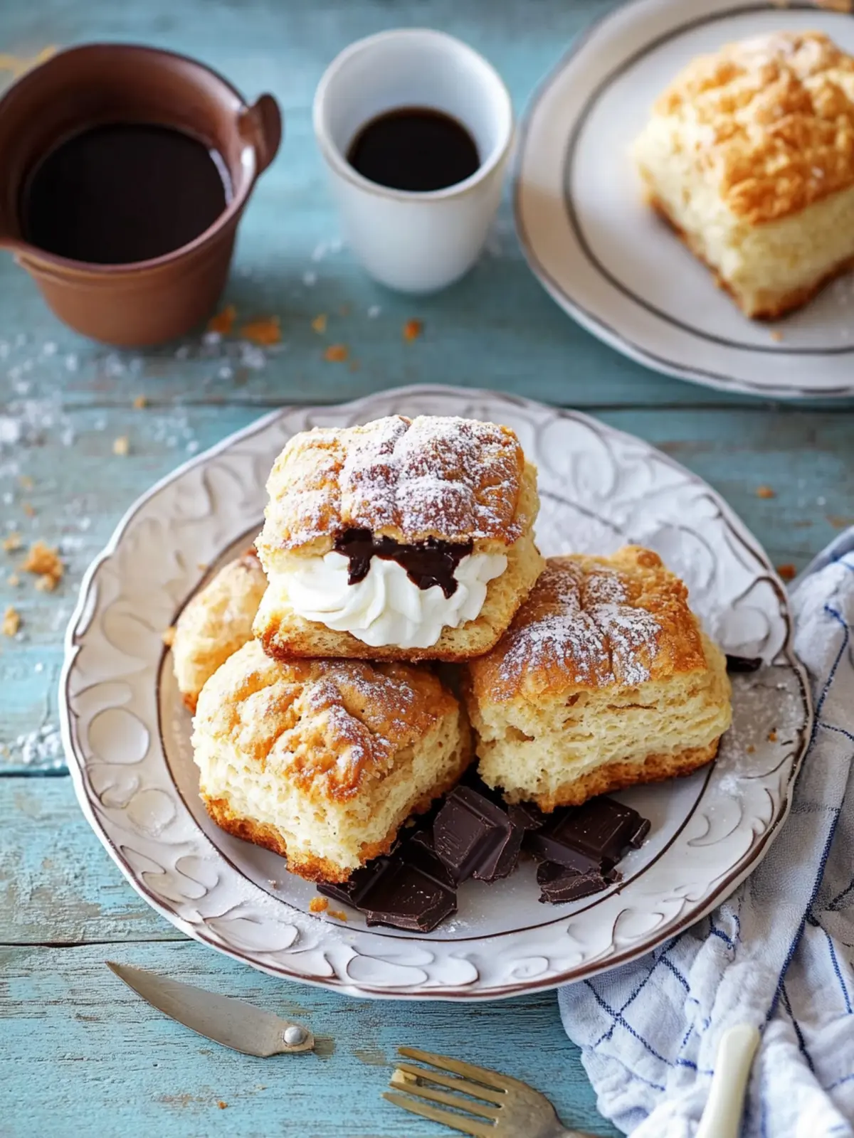 Schokoladengefüllte Sahneplätzchen für den perfekten Brunch 4 Schokoladengefüllte Sahneplätzchen