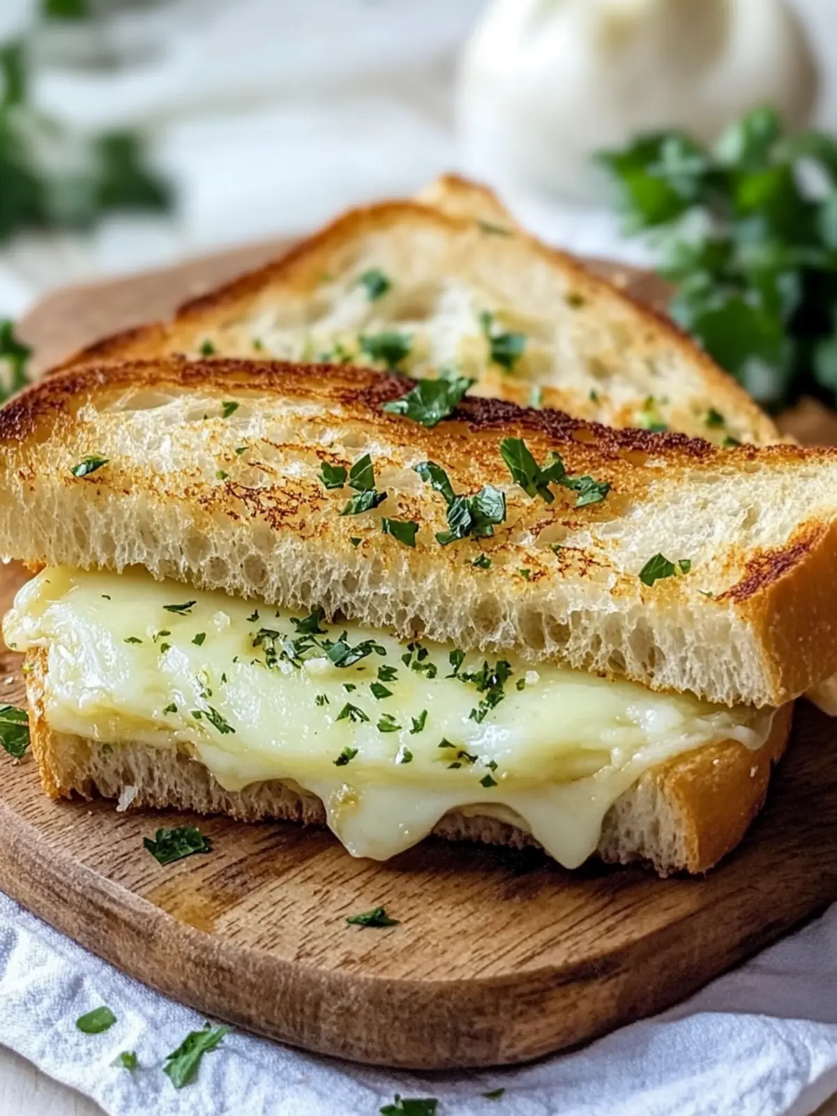 Knoblauchbrot Käse Sandwich