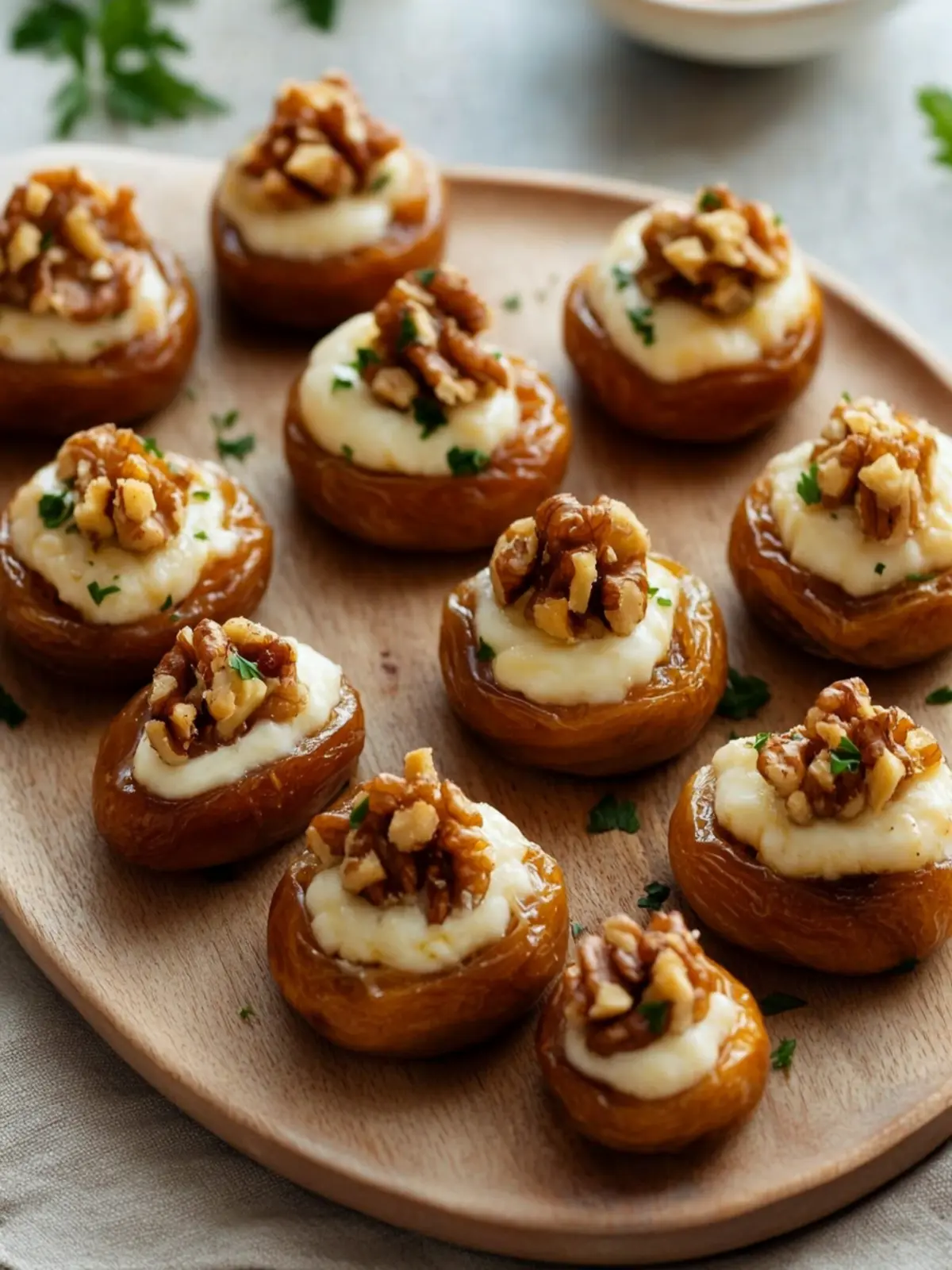 Süß-herzhafte Dattel-Bites mit Käse und Walnuss genießen 3 Sweet-savory date bites with cheese and walnut