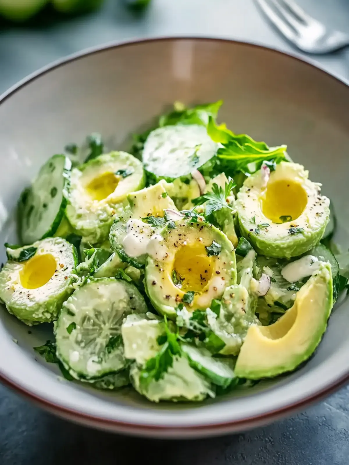 Cremiger Gurken-Avocado-Salat: Der perfekte Sommergenuss 5 Cremiger Gurken-Avocado-Salat