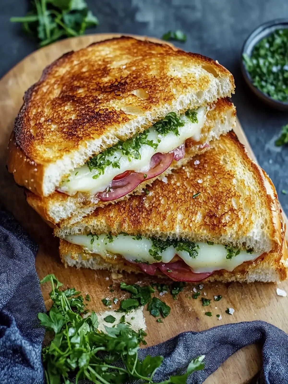 Knoblauchbrot Käse Sandwich – Knuspriger Genuss für Zuhause 2 Knoblauchbrot Käse Sandwich