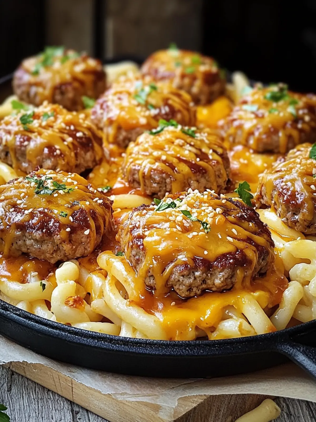 BBQ Ranch Fleischbällchen & Cheddar Pasta Pfanne: Blitzschnell und Köstlich 3 BBQ Ranch Fleischbällchen & Cheddar Pasta Pfanne