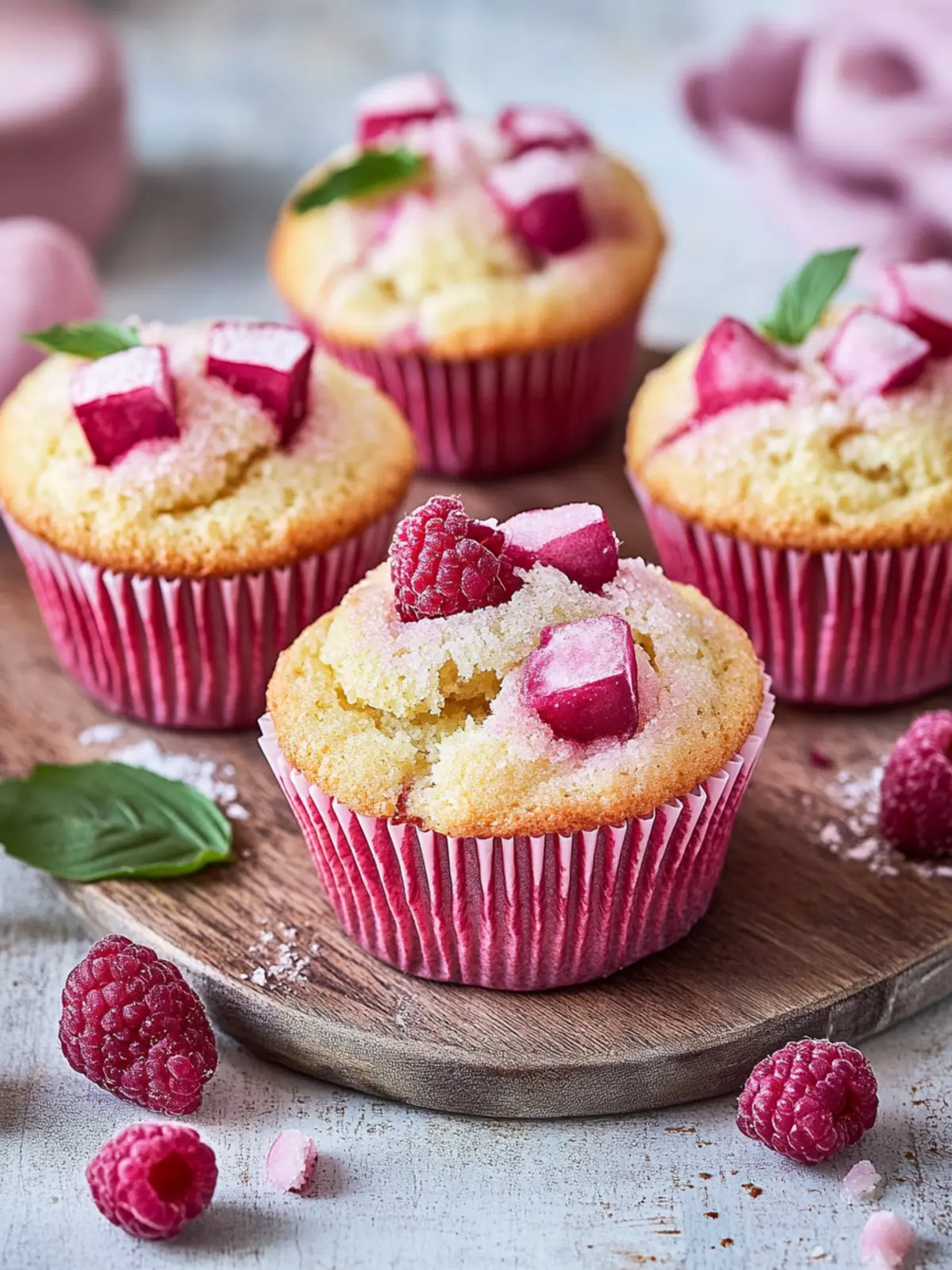 Saftige Rhabarber-Muffins mit knusprigem Haselnuss-Topping 4 Rhabarber-Muffins