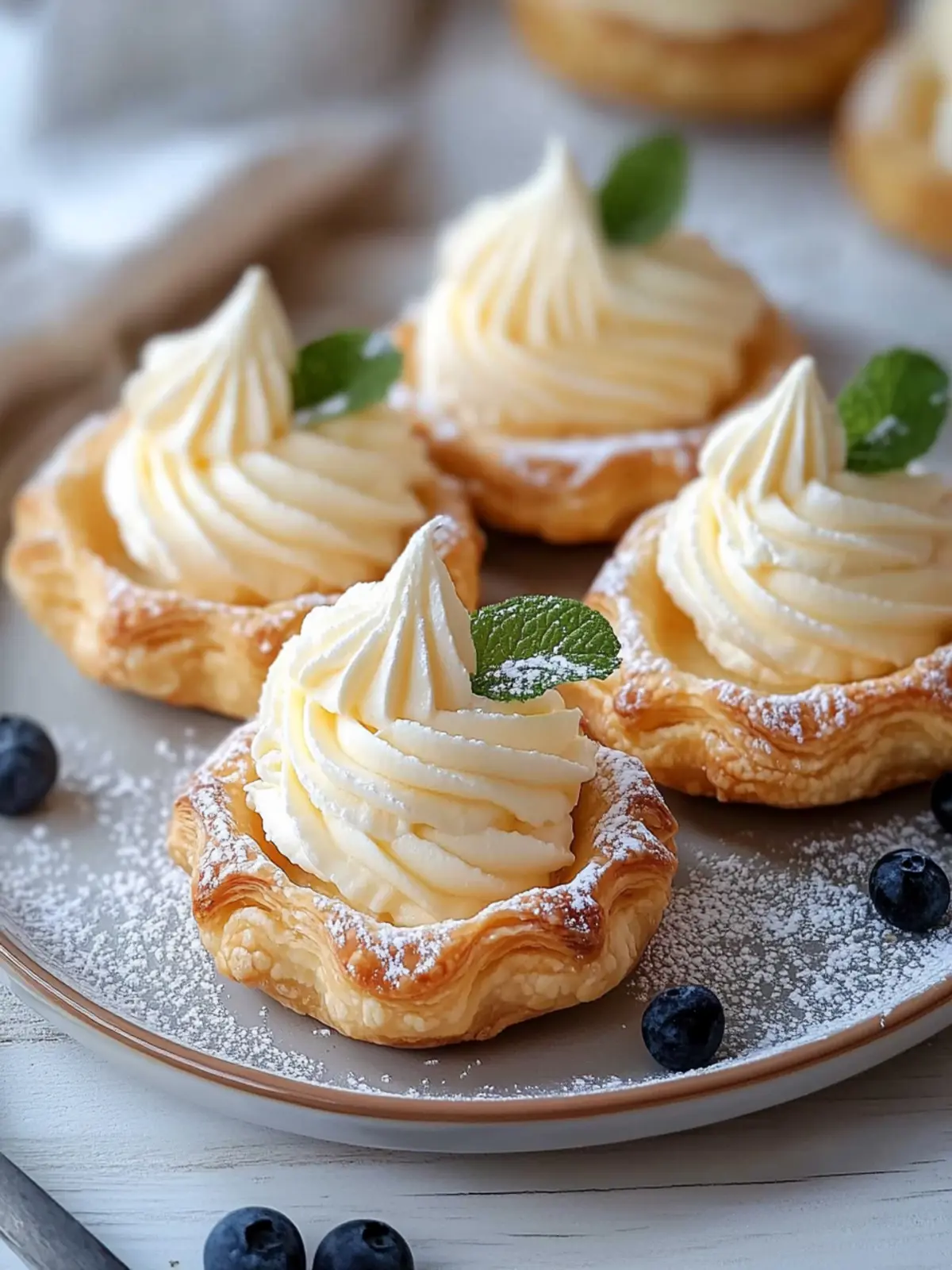 Puff Pastry Tarts mit Vanillecreme – Einfach unwiderstehlich! 5 Puff pastry tarts with vanilla cream