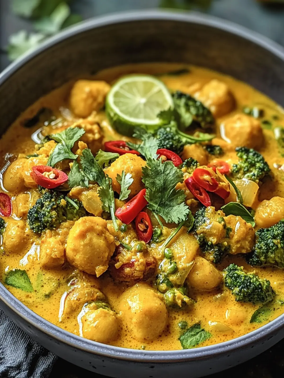 Cremiges Brokkoli Kichererbsen Curry für gemütliche Abende 3 Cremiges Brokkoli Kichererbsen Curry