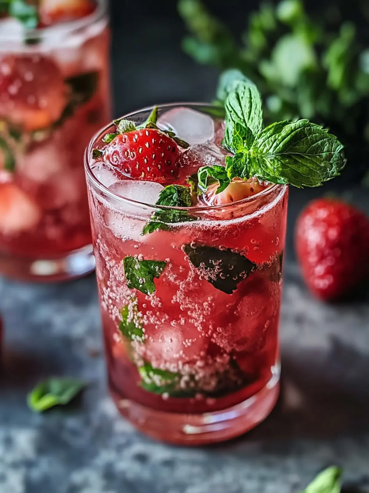 Erfrischender Erdbeer-Basilikum Smash Cocktail Rezept für heiße Tage 5 Erfrischender Erdbeer-Basilikum Smash Cocktail Rezept Einfache hausgemachte Sommergetränk