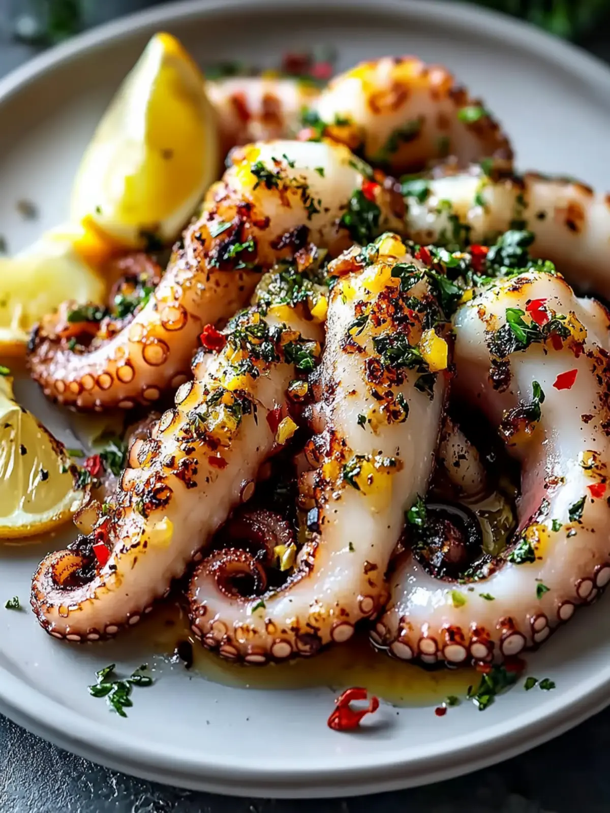 Gegrillter Tintenfisch mit Knoblauch: Ein Genuss für alle Sinne 4 Grilled squid with garlic enjoy