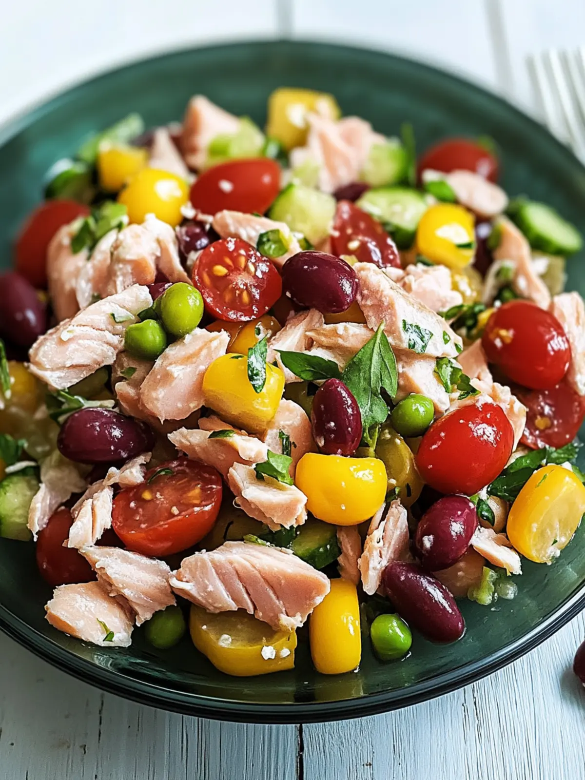Proteinreicher Kidneybohnen-Thunfisch-Salat in 10 Minuten 2 Proteinreicher Kidneybohnen-Thunfisch-Salat