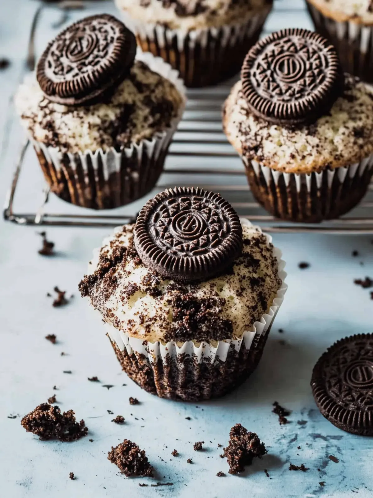 Fluffige Oreo Muffins mit knackigem Streusel-Topping 3 Fluffige Oreo Muffins