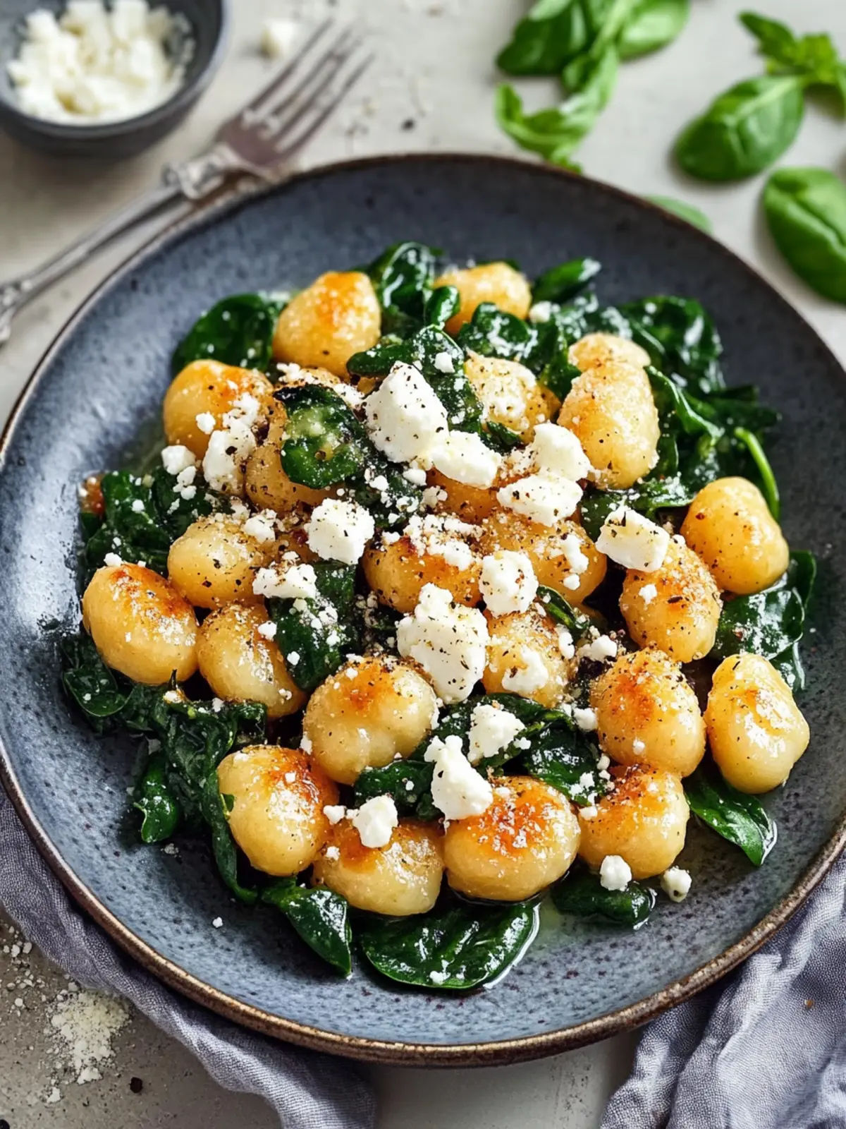 Knusprige Gnocchi mit Spinat und Feta – Himmlisch einfach genießen 4 Knusprige Gnocchi mit Spinat und Feta