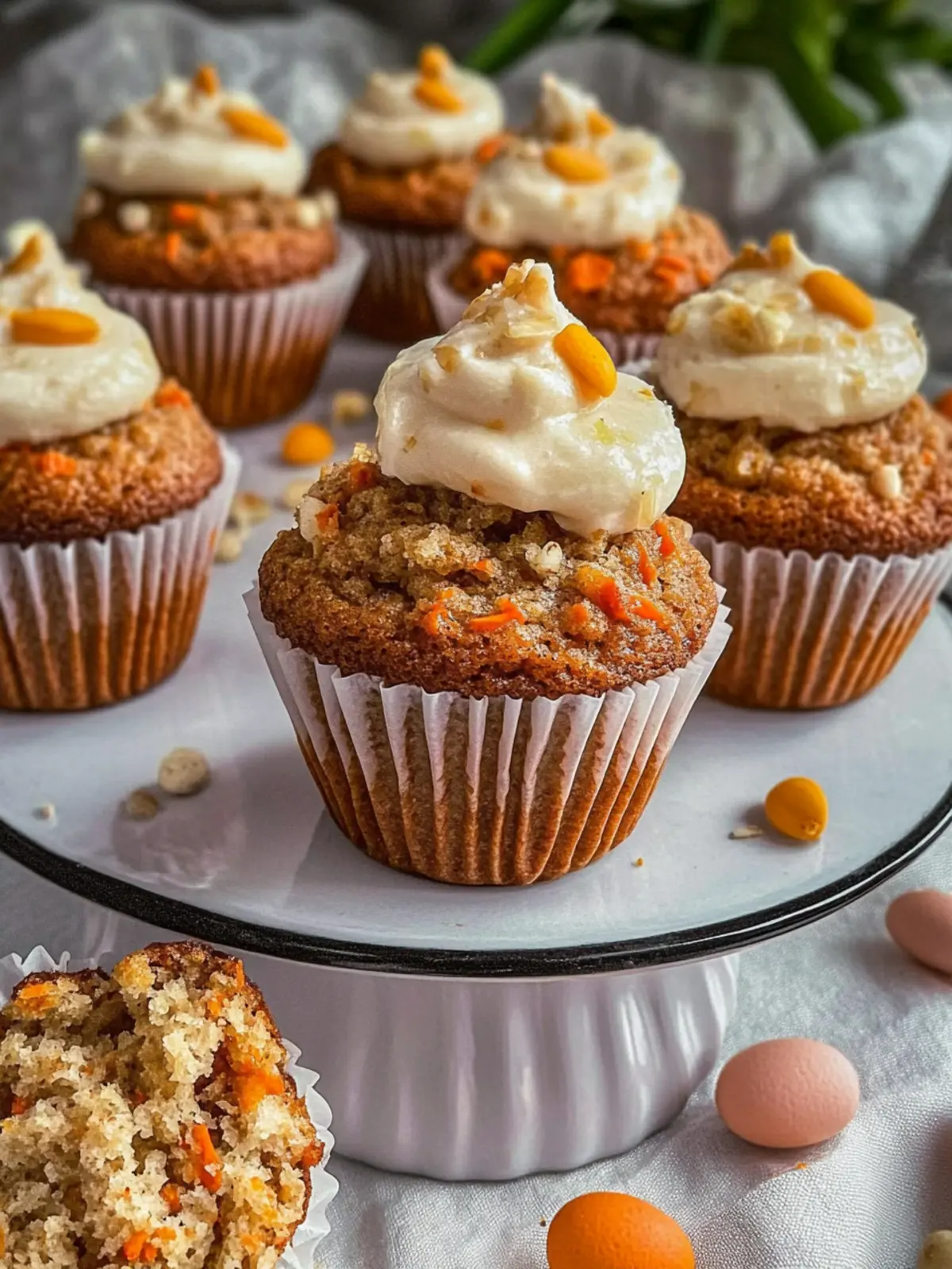 Saftige Karottenkuchen-Muffins für Ostern – Ohne Mehl & Butter 4 Juicy carrot cake muffins for Easter without flour and butter