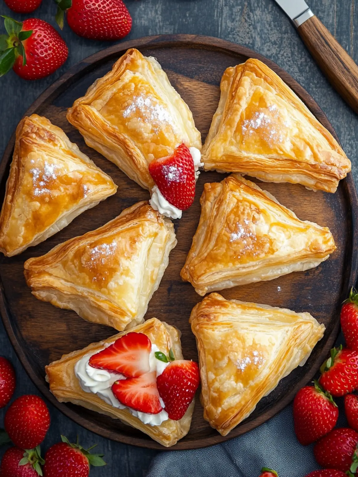 Sweet Puff Pastry Pockets mit Erdbeeren für jede Gelegenheit 2 Sweet puff pastry pockets with strawberries