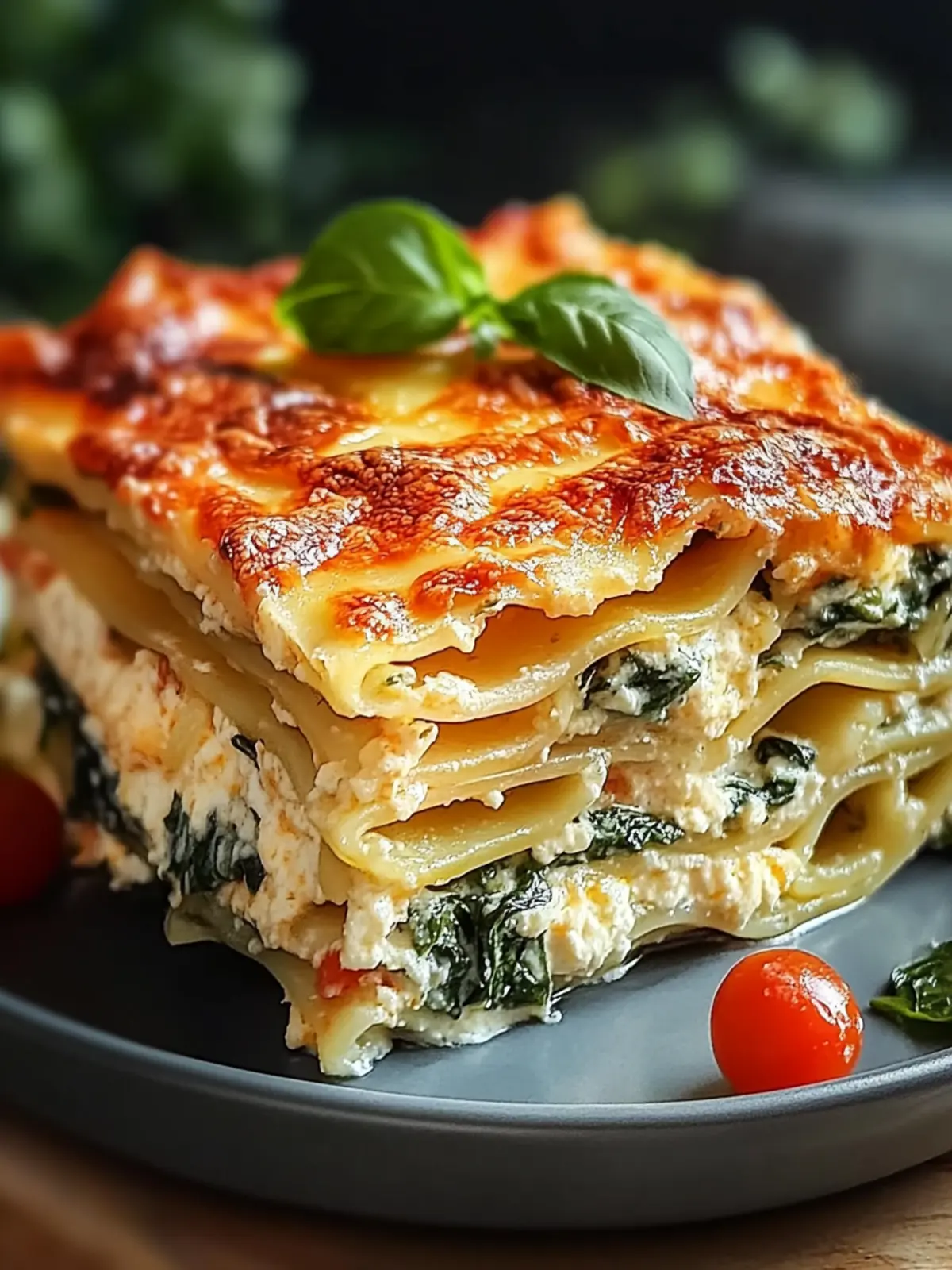 Vegetarische Lasagne mit Spinat und Ricotta